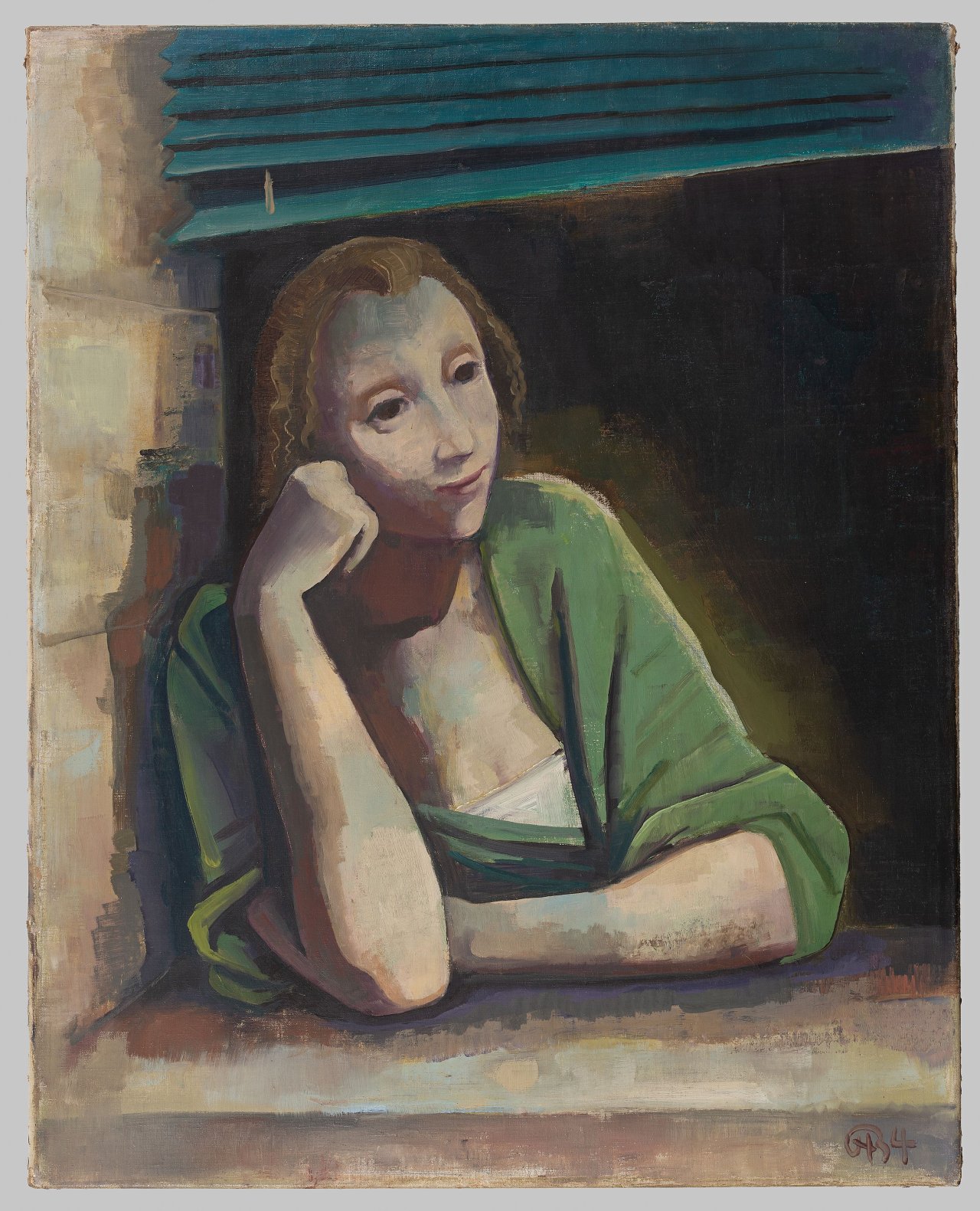 This picture shows the following artwork: Karl Hofer. ”Mädchen am Fenster bei Mondlicht”. 1934.
