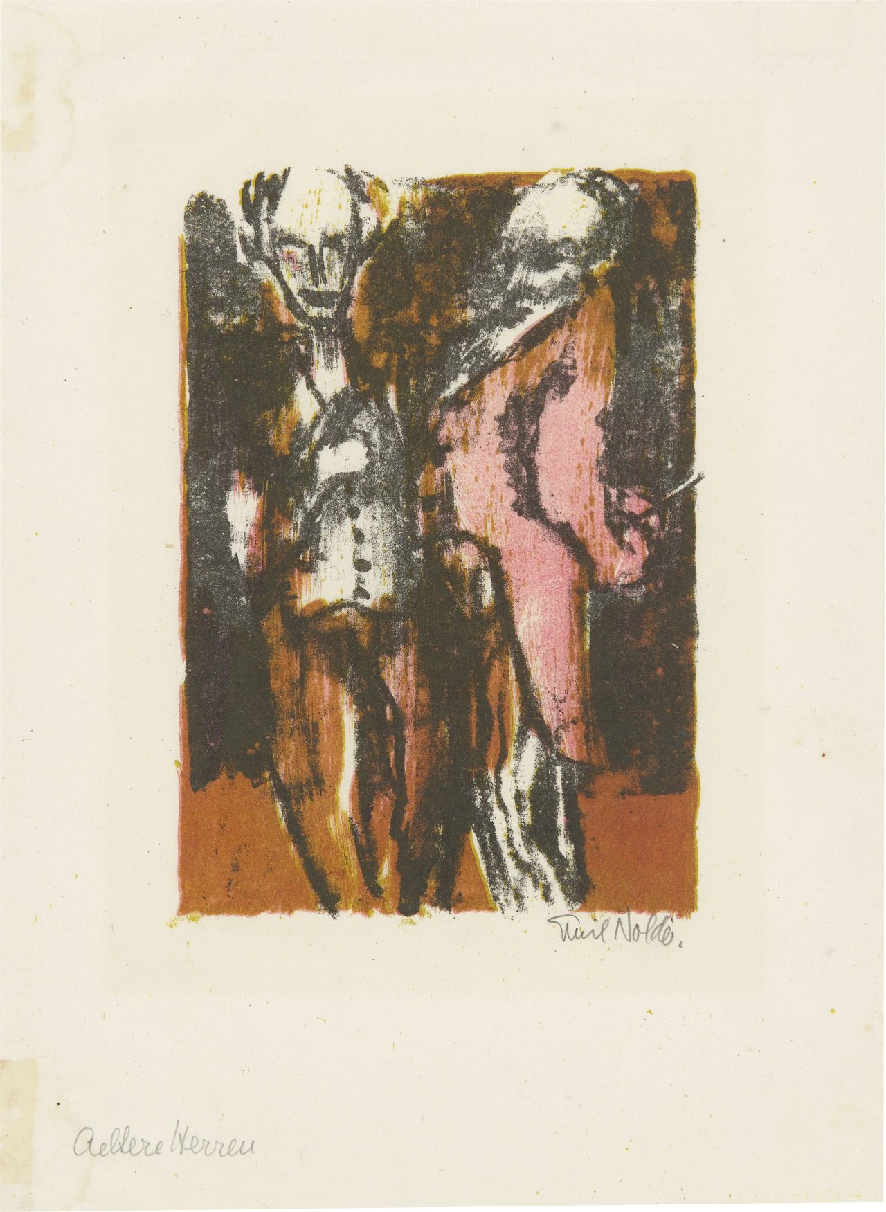 This picture shows the following artwork: Emil Nolde. ”Aeltere Herren”. 1926.