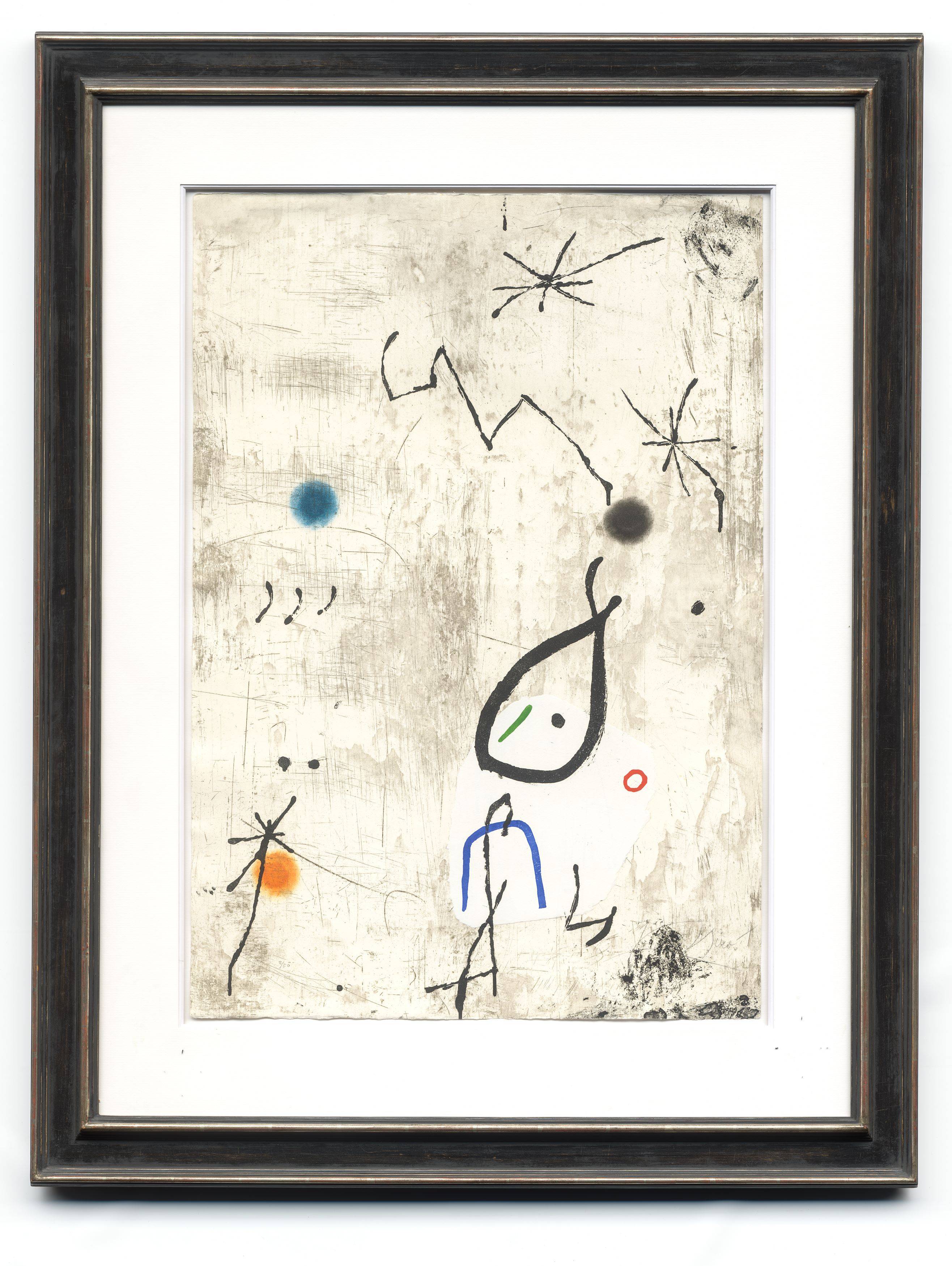 Auf diesem Bild ist das folgende Kunstwerk zu sehen: Joan Miró. „Personatge I Estels VI“. 1979.
