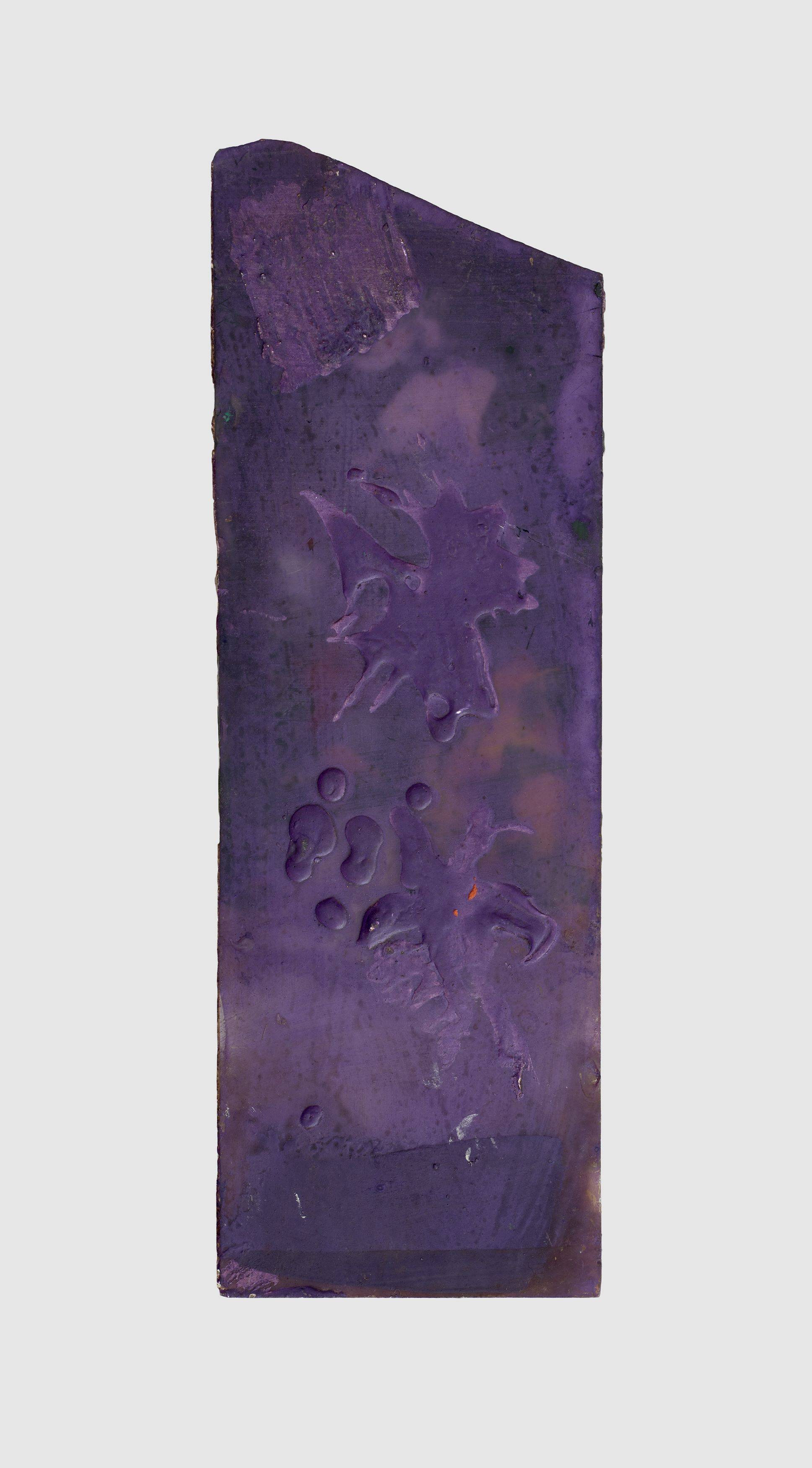 Auf diesem Bild ist das folgende Kunstwerk zu sehen: Hermann Glöckner. Flecke über Farbstreifen. 1960.