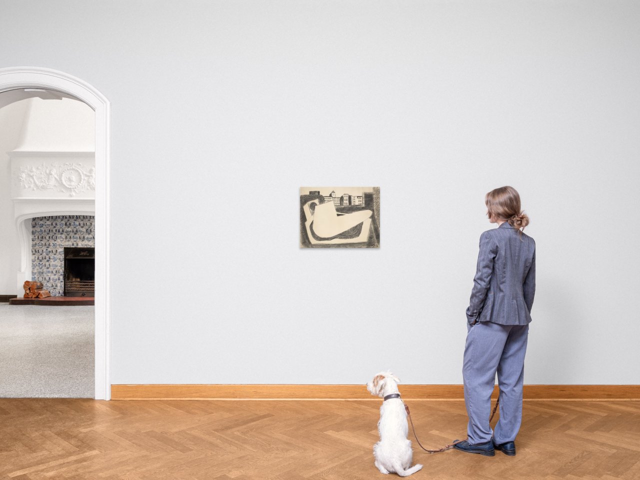 This picture shows the following artwork: Werner Heldt. ”Stadtbild mit Pfeife”. 1952.