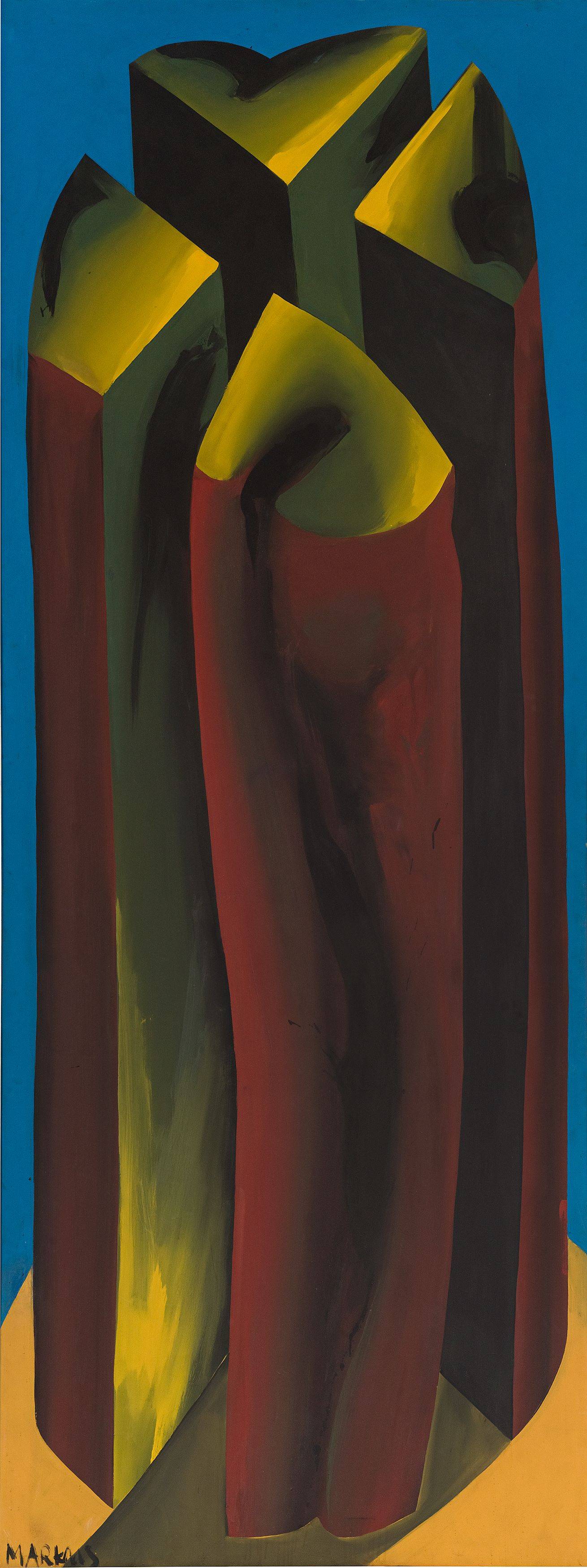 This picture shows the following artwork: Markus Lüpertz. Tree trunk, dithyrambic. 1966.