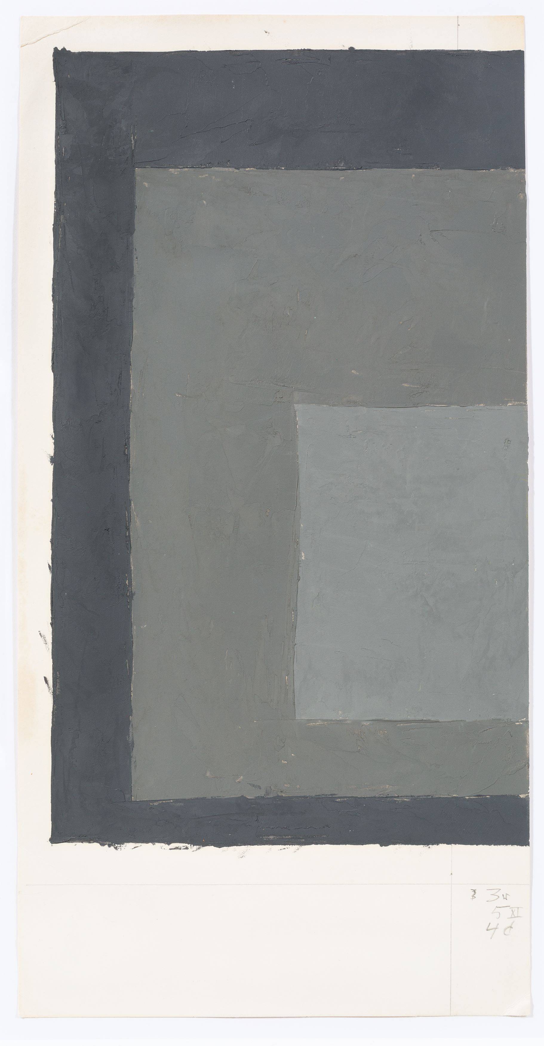 This picture shows the following artwork: Josef Albers. Color study for ”Homage to the Square”. Circa 1964-74.