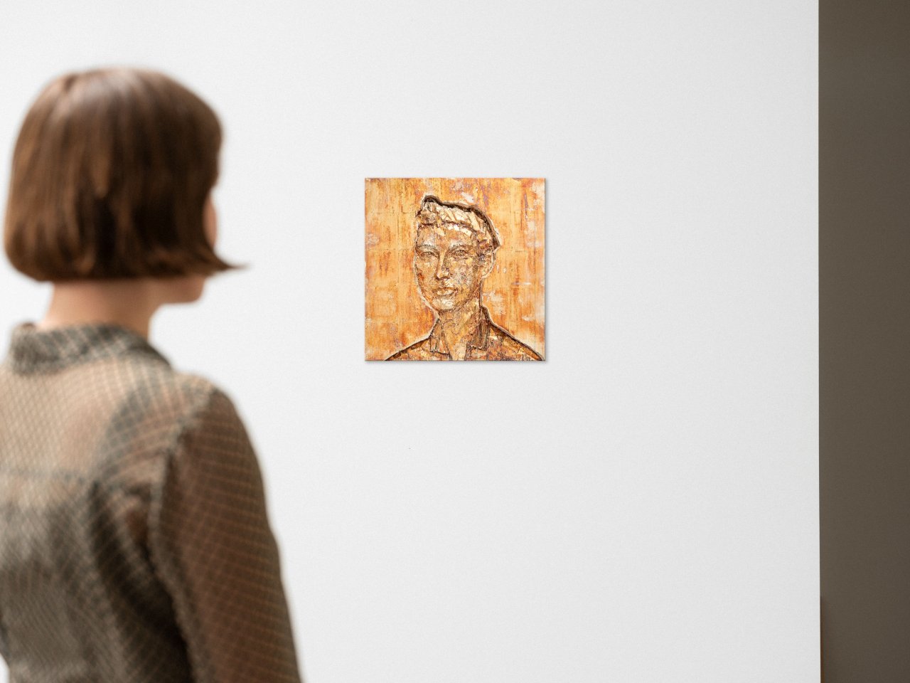 Auf diesem Bild ist das folgende Kunstwerk zu sehen: Stephan Balkenhol. Narziss. 2012.