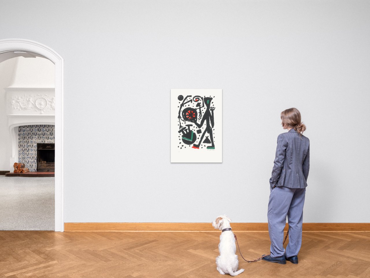 This picture shows the following artwork: A.R. Penck. Untitled (Mann mit Weltrad). 1989.
