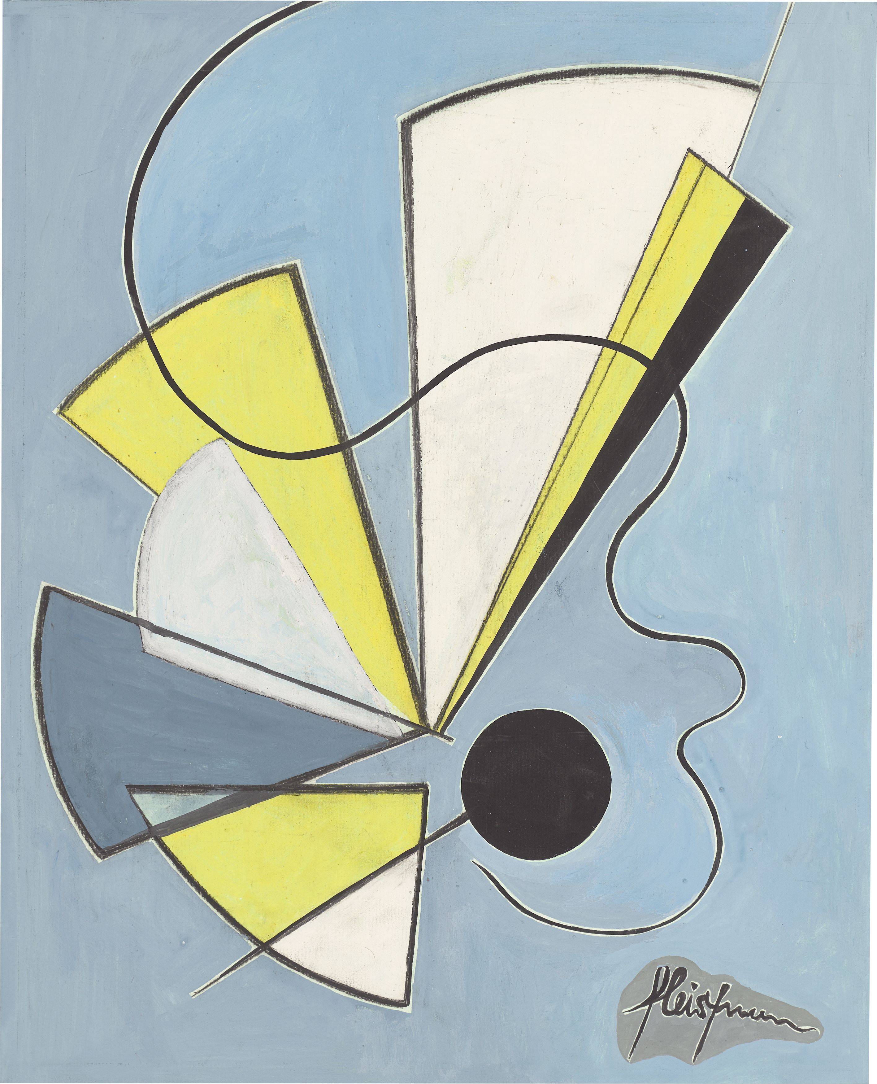 This picture shows the following artwork: Adolf Fleischmann. Linie und Fläche (line and space). Circa 1947.