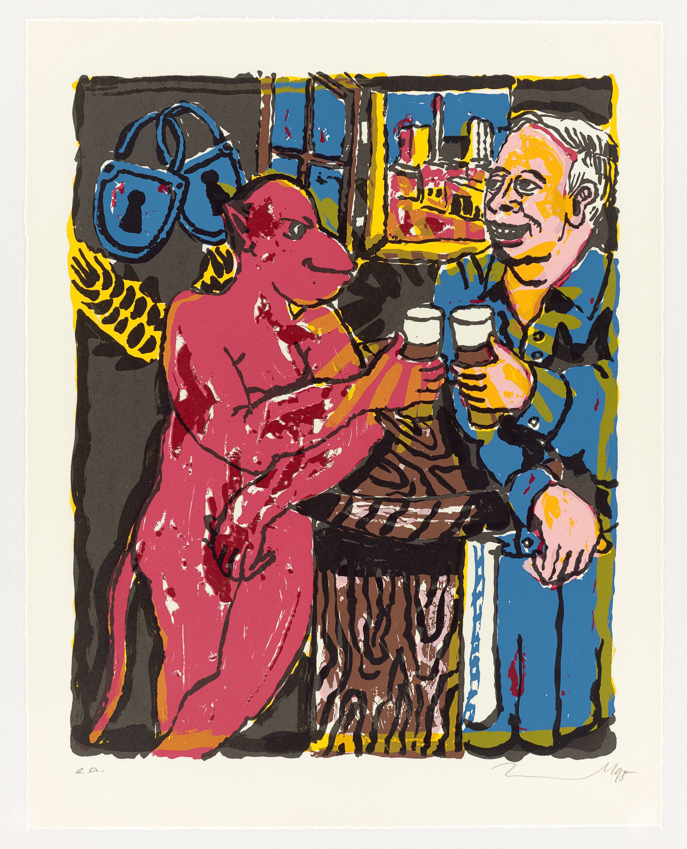 Auf diesem Bild ist das folgende Kunstwerk zu sehen: Jörg Immendorff. „Schlösser“. 1998.