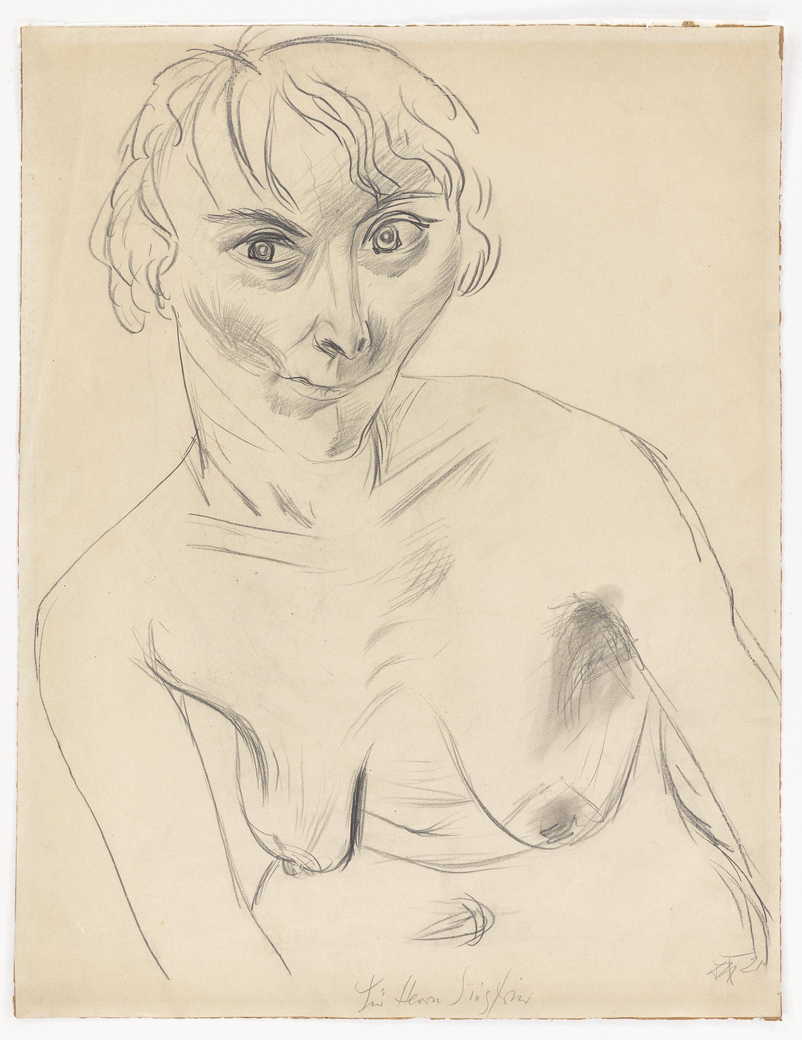 This picture shows the following artwork: Otto Dix. ”Weiblicher Halbakt” (Modell Elli). 1921.
