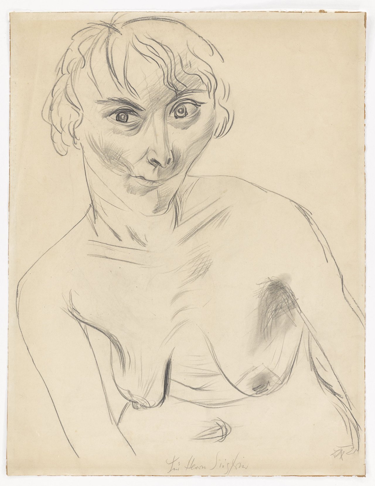 This picture shows the following artwork: Otto Dix. ”Weiblicher Halbakt” (Modell Elli). 1921.