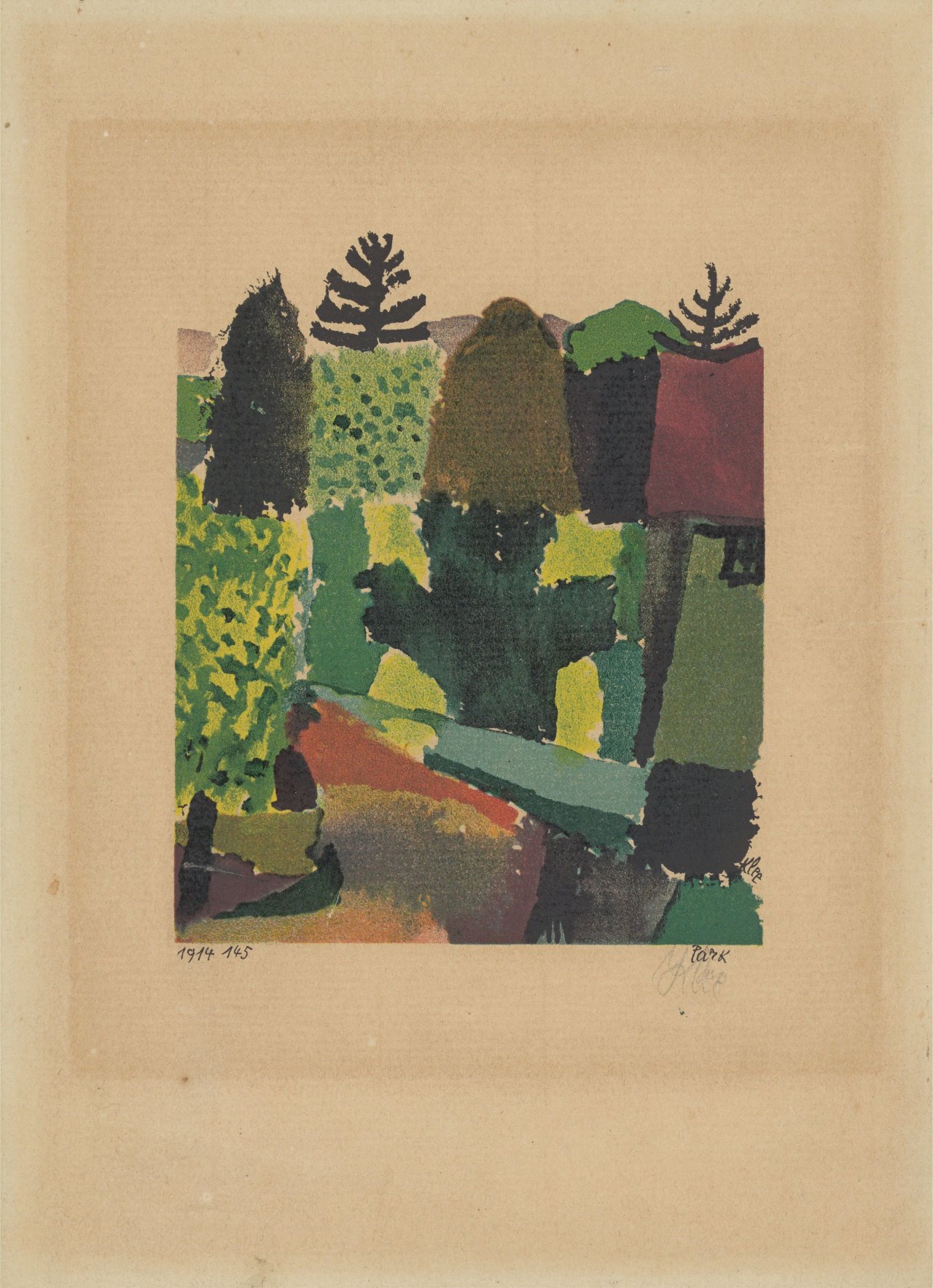 This picture shows the following artwork: Paul Klee. ”Park”. 1920.