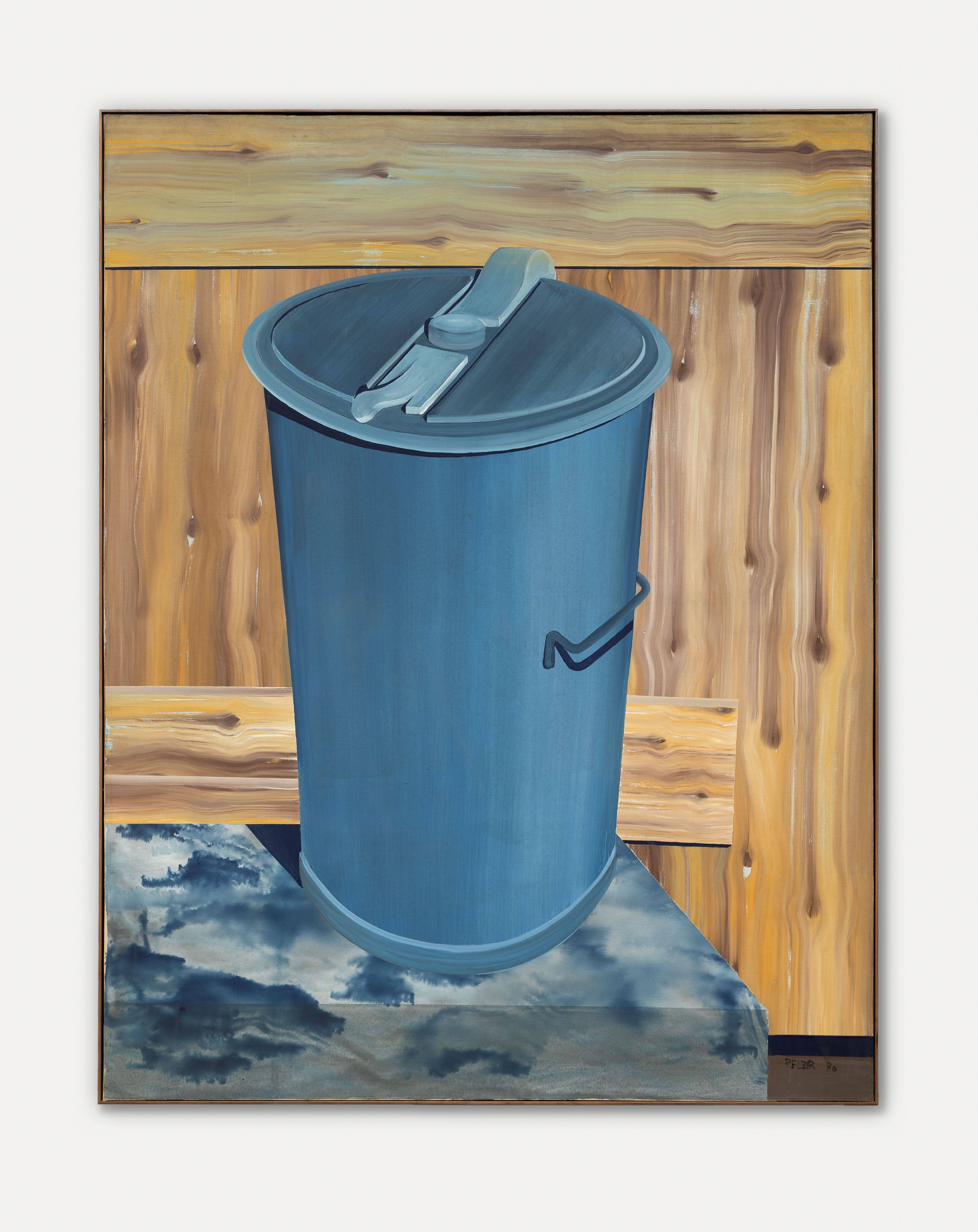 Auf diesem Bild ist das folgende Kunstwerk zu sehen: Werner Matthias Pelzer. „Mülltonne im Hof“. 1970.