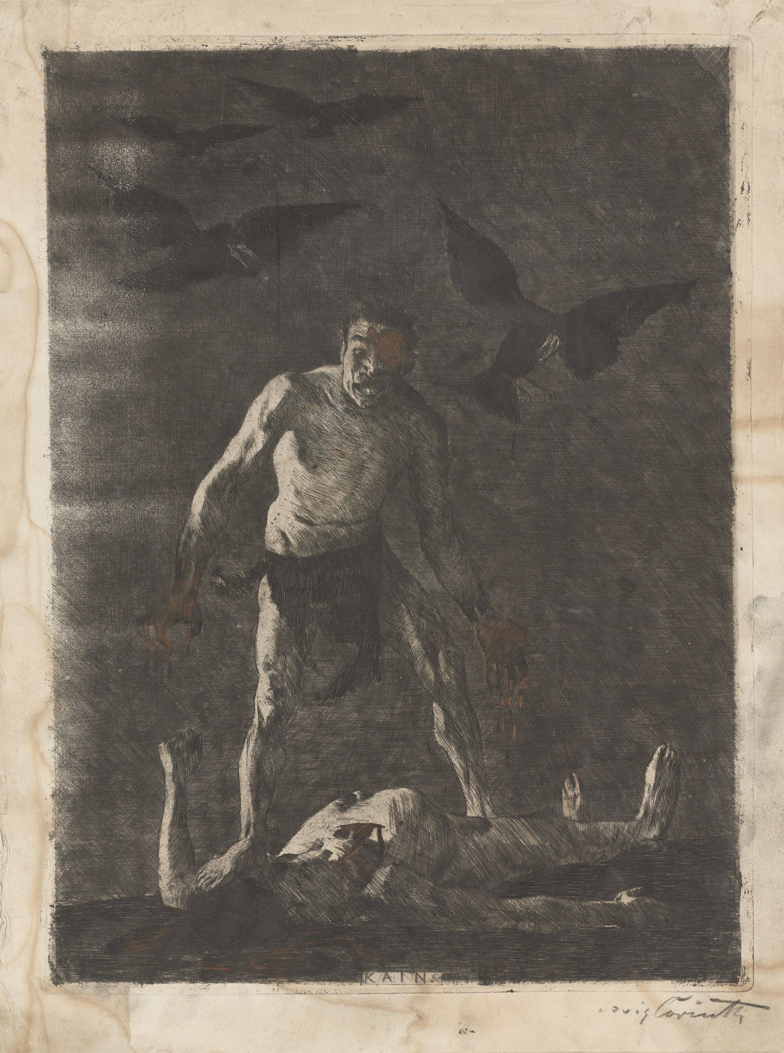 Auf diesem Bild ist das folgende Kunstwerk zu sehen: Lovis Corinth. „Kain“. 1895.