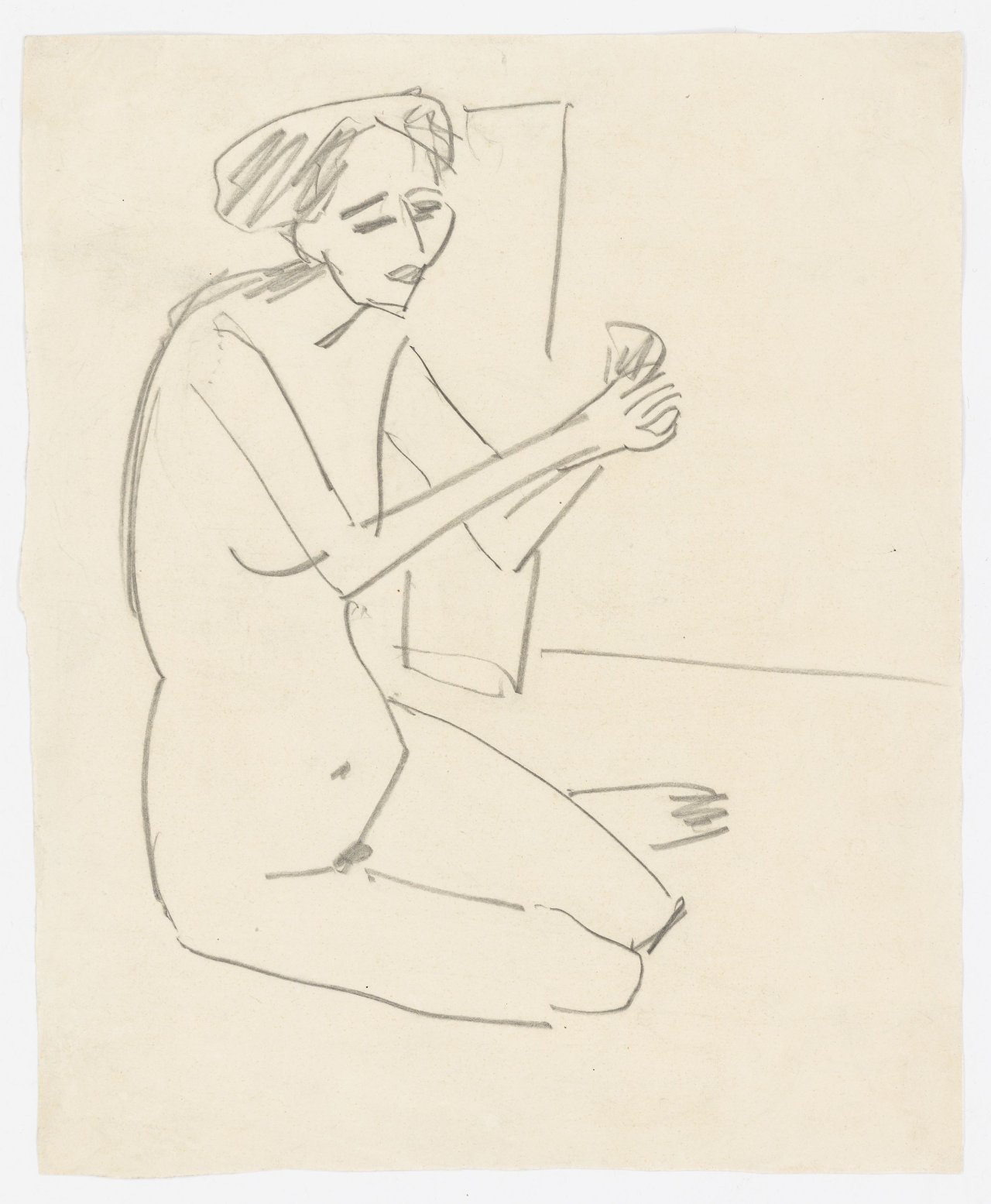 This picture shows the following artwork: Ernst Ludwig Kirchner. Sketch for ”Badende Frauen”. 1913.