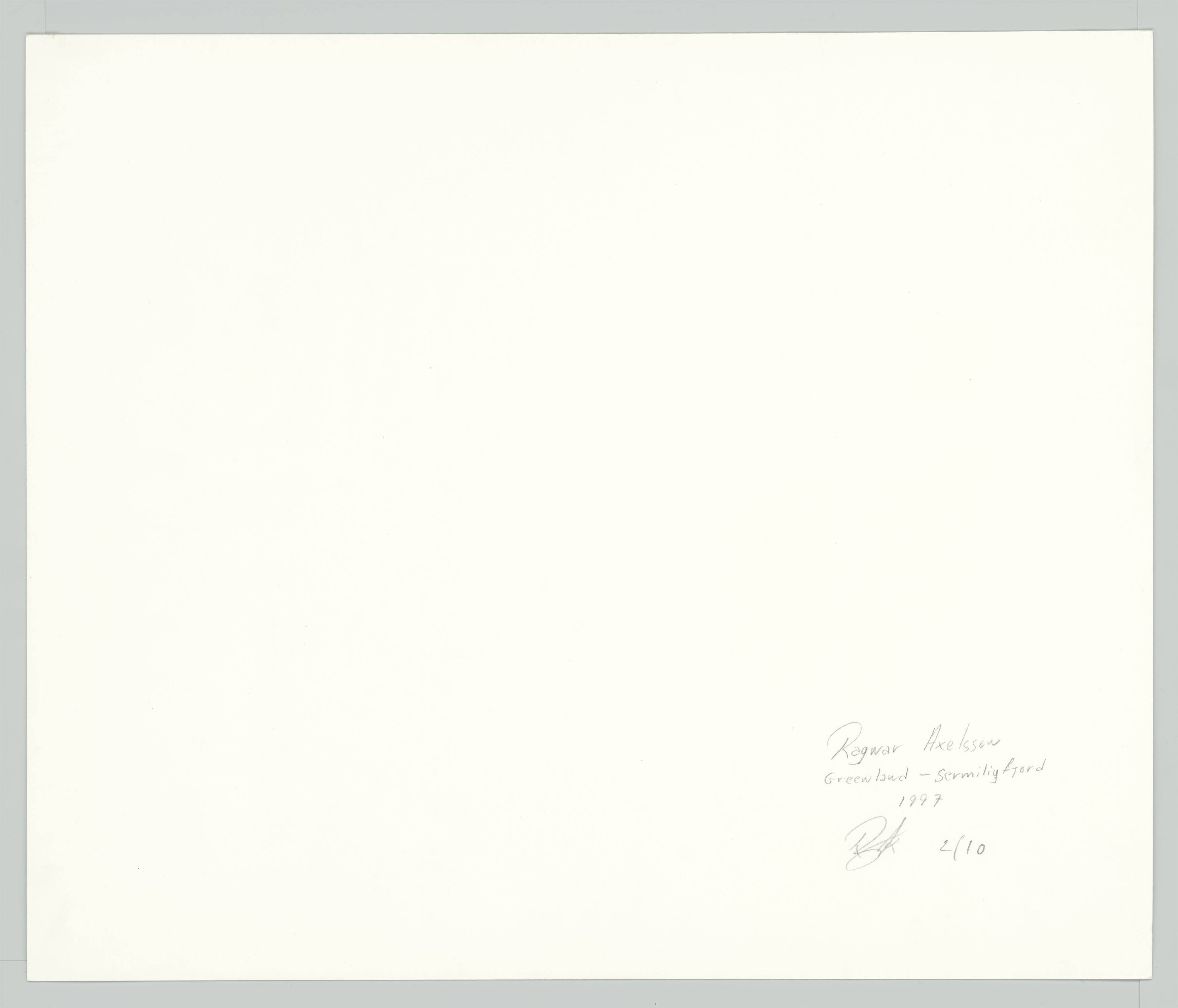 This picture shows the following artwork: Ragnar Axelsson. ”Greenland – Sermiliqfjord”. 1997.