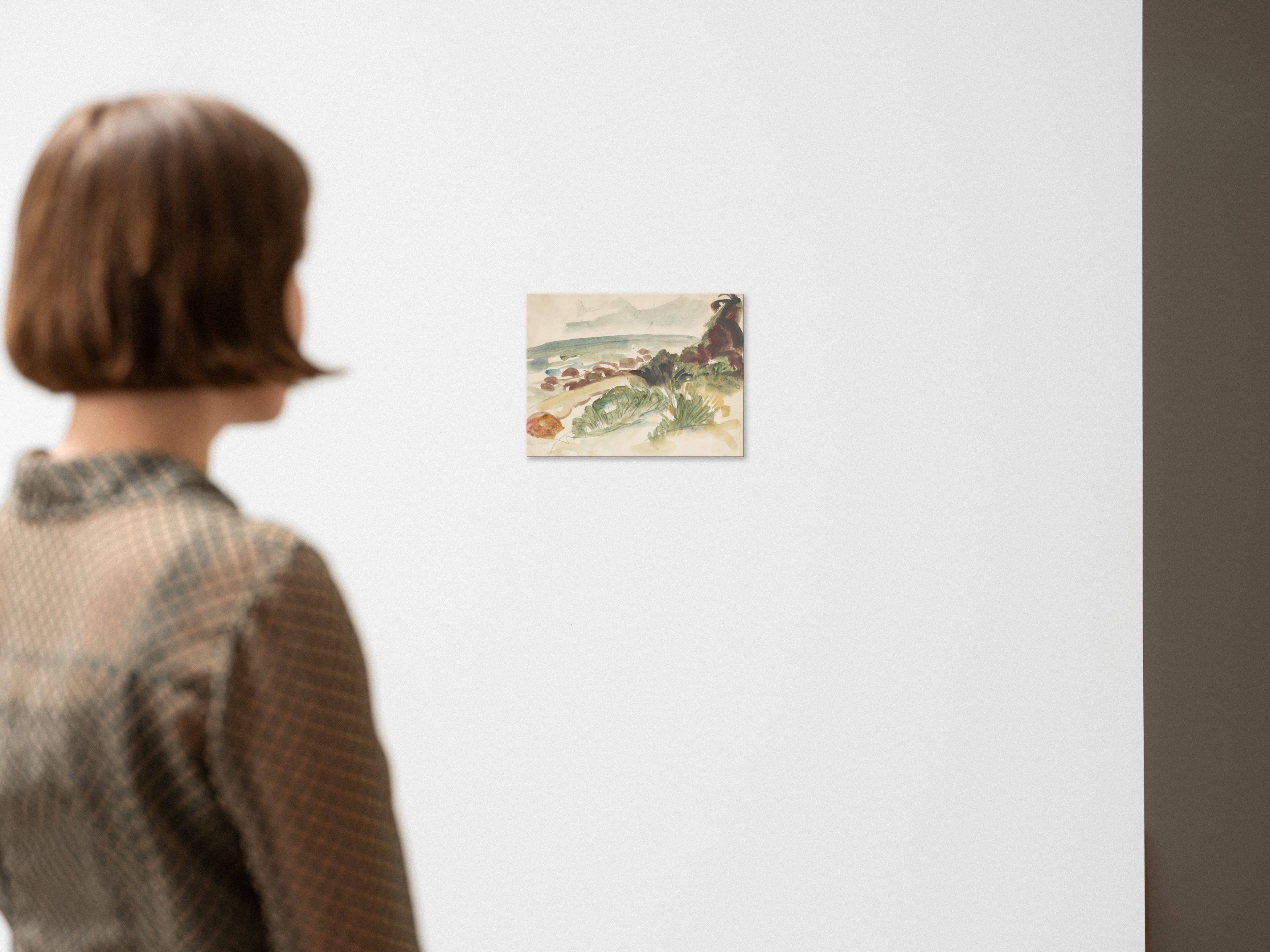 This picture shows the following artwork: Max Kaus. Coastal landscape. 1923.