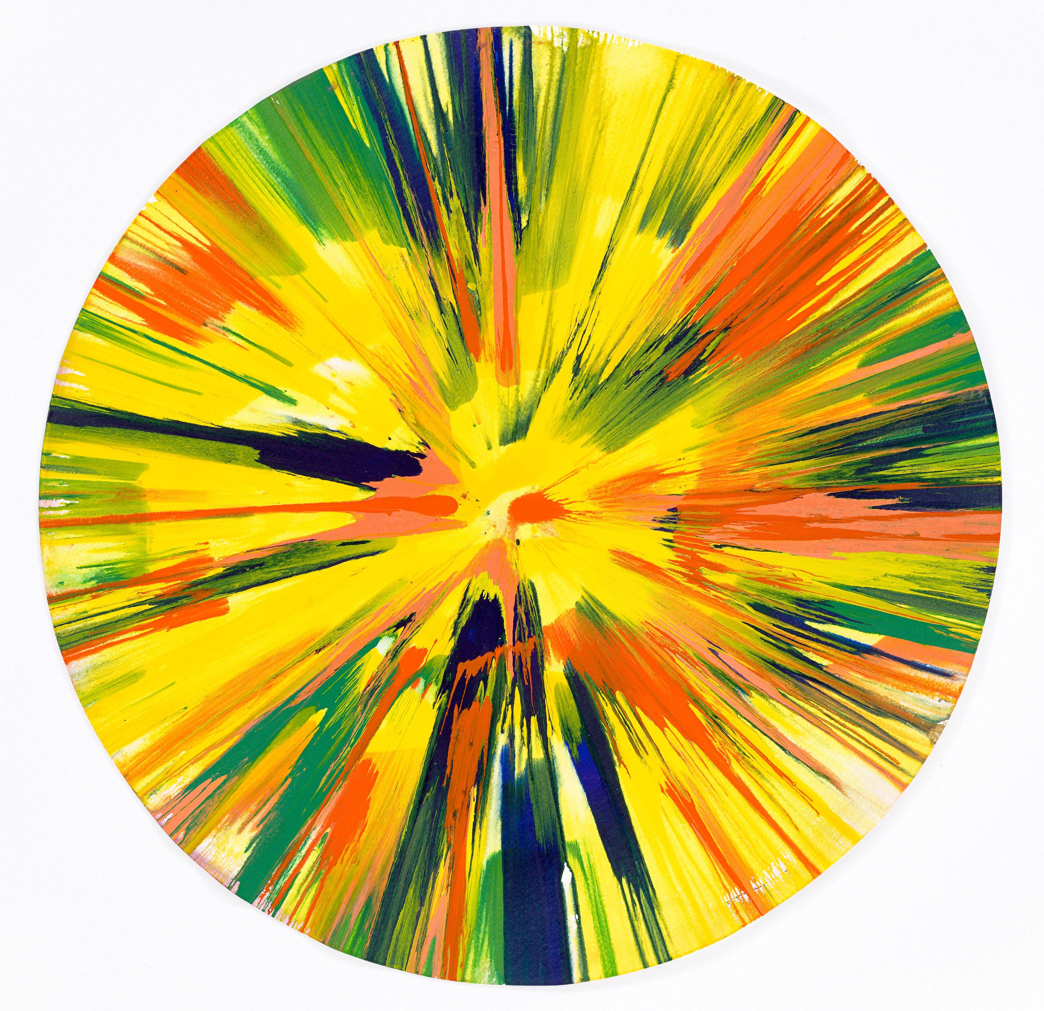This picture shows the following artwork: Damien Hirst. ”Spin Painting”. 2009.