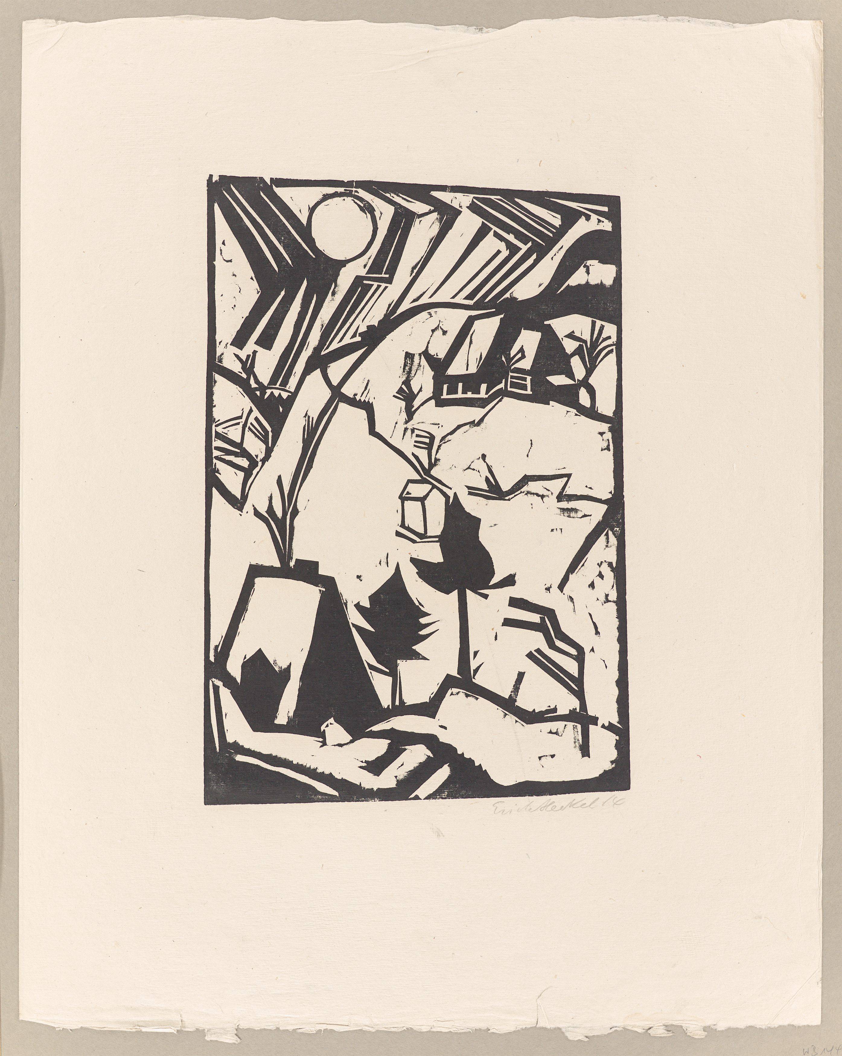 This picture shows the following artwork: Erich Heckel. ”Schneetreiben (Gebirge im Schnee)”. 1914.