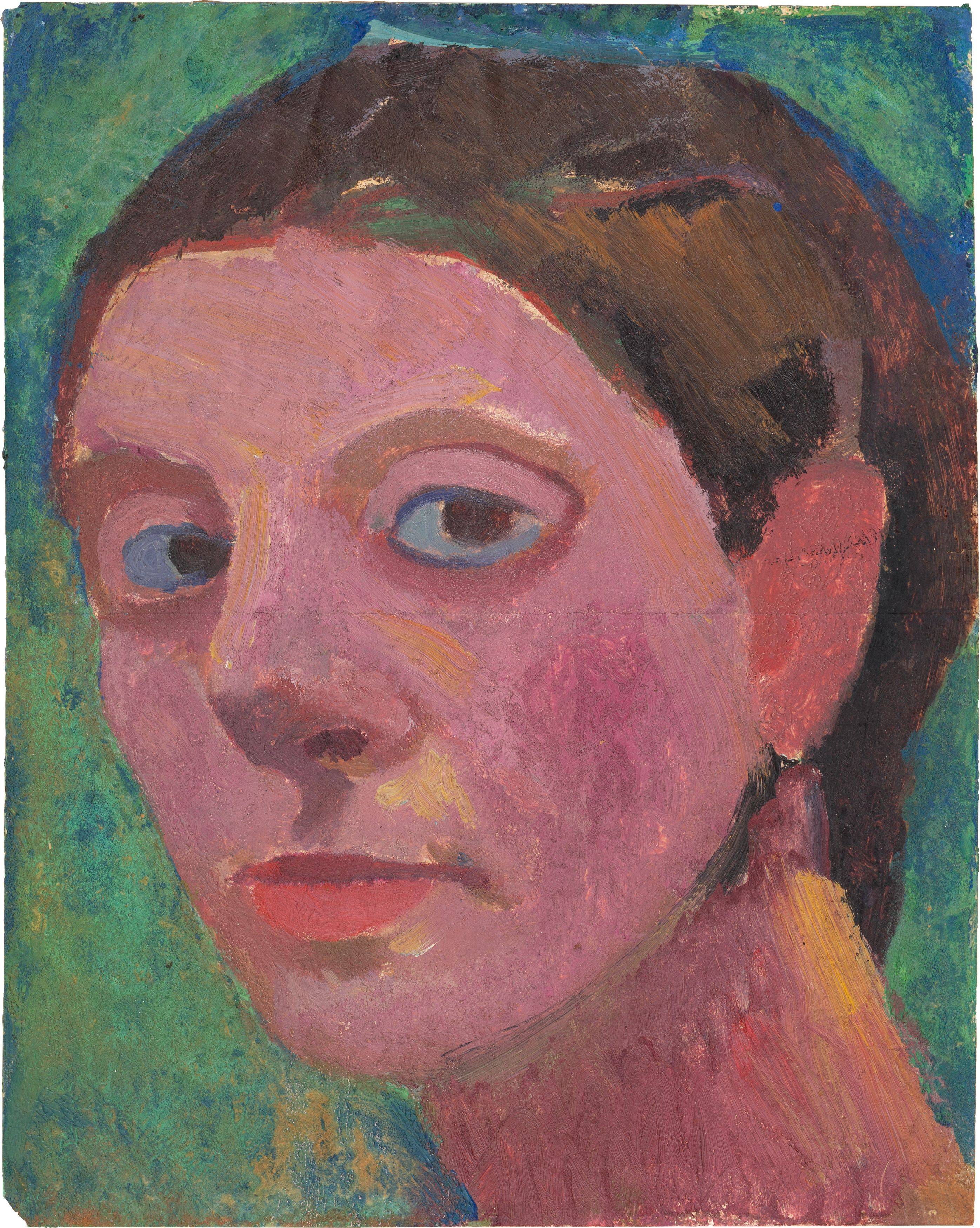 Auf diesem Bild ist das folgende Kunstwerk zu sehen: Paula Modersohn-Becker. „Selbstbildnis nach halblinks“. 1906.