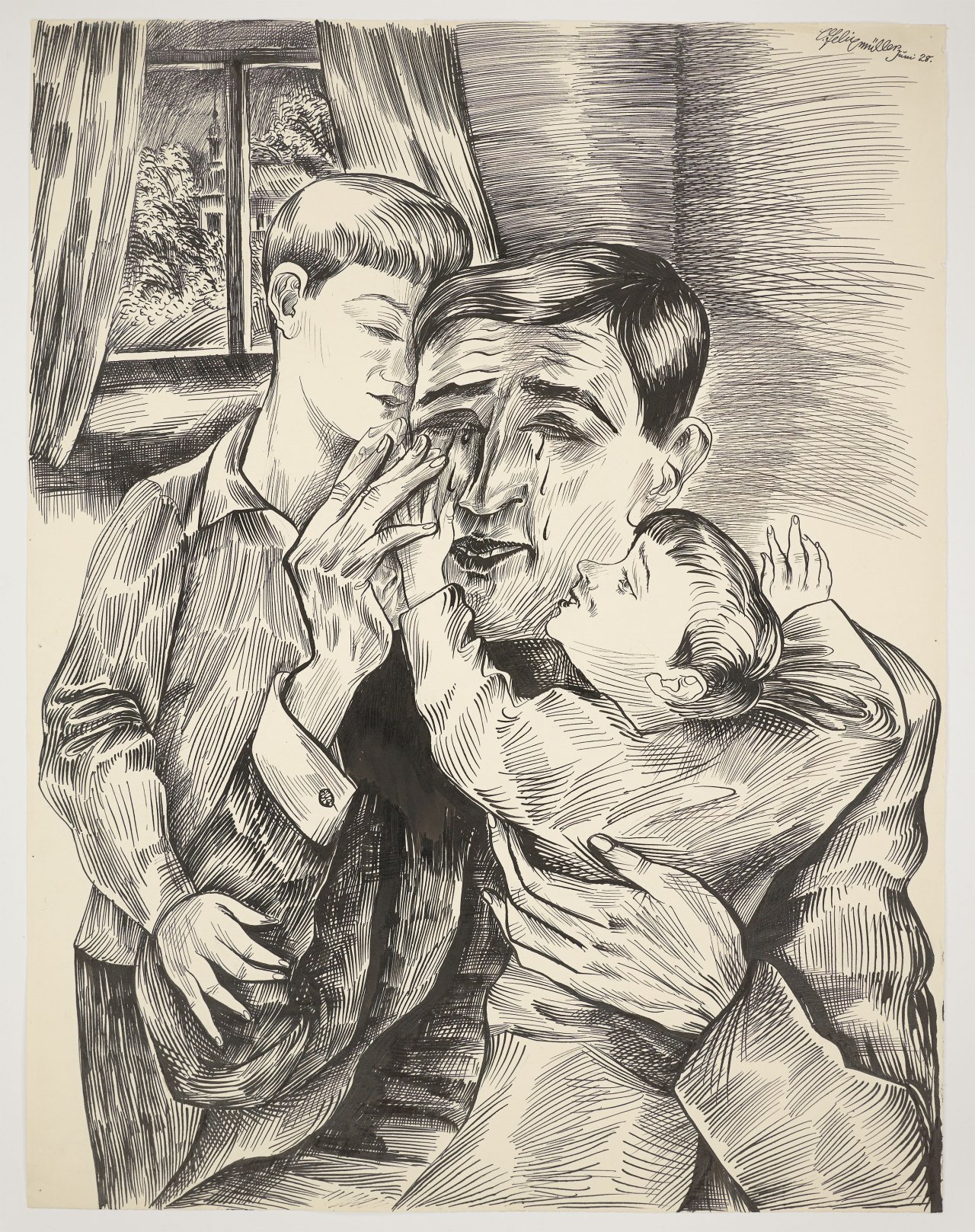 This picture shows the following artwork: Conrad Felixmüller. ”Kummer und Tränen”. 1928.
