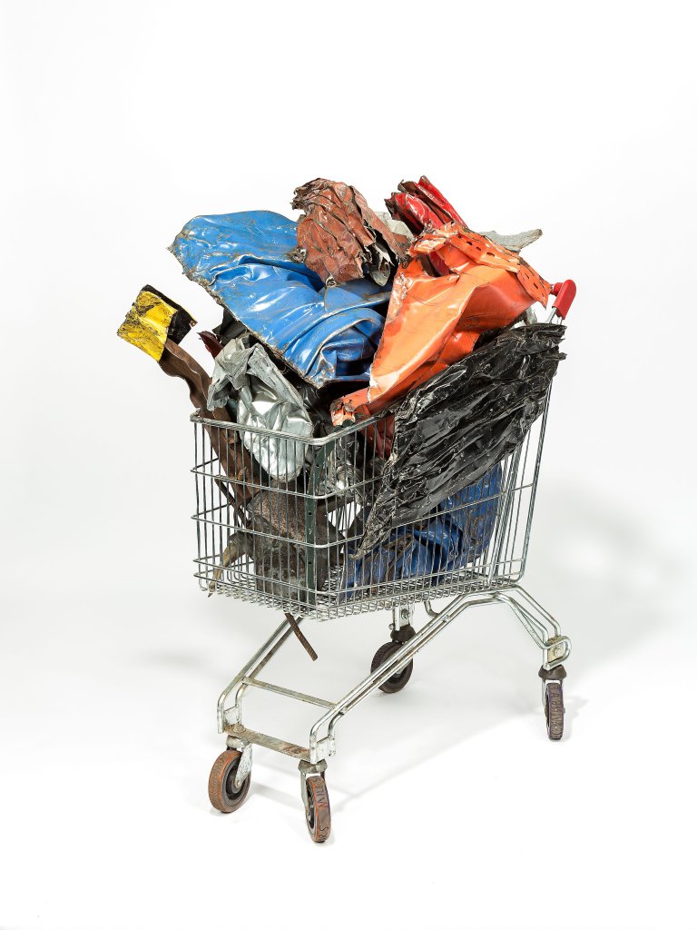 Auf diesem Bild ist das folgende Kunstwerk zu sehen: Ida Ekblad. Ohne Titel, aus der Serie „Wagon (Car-lots brimful)“. 2013.