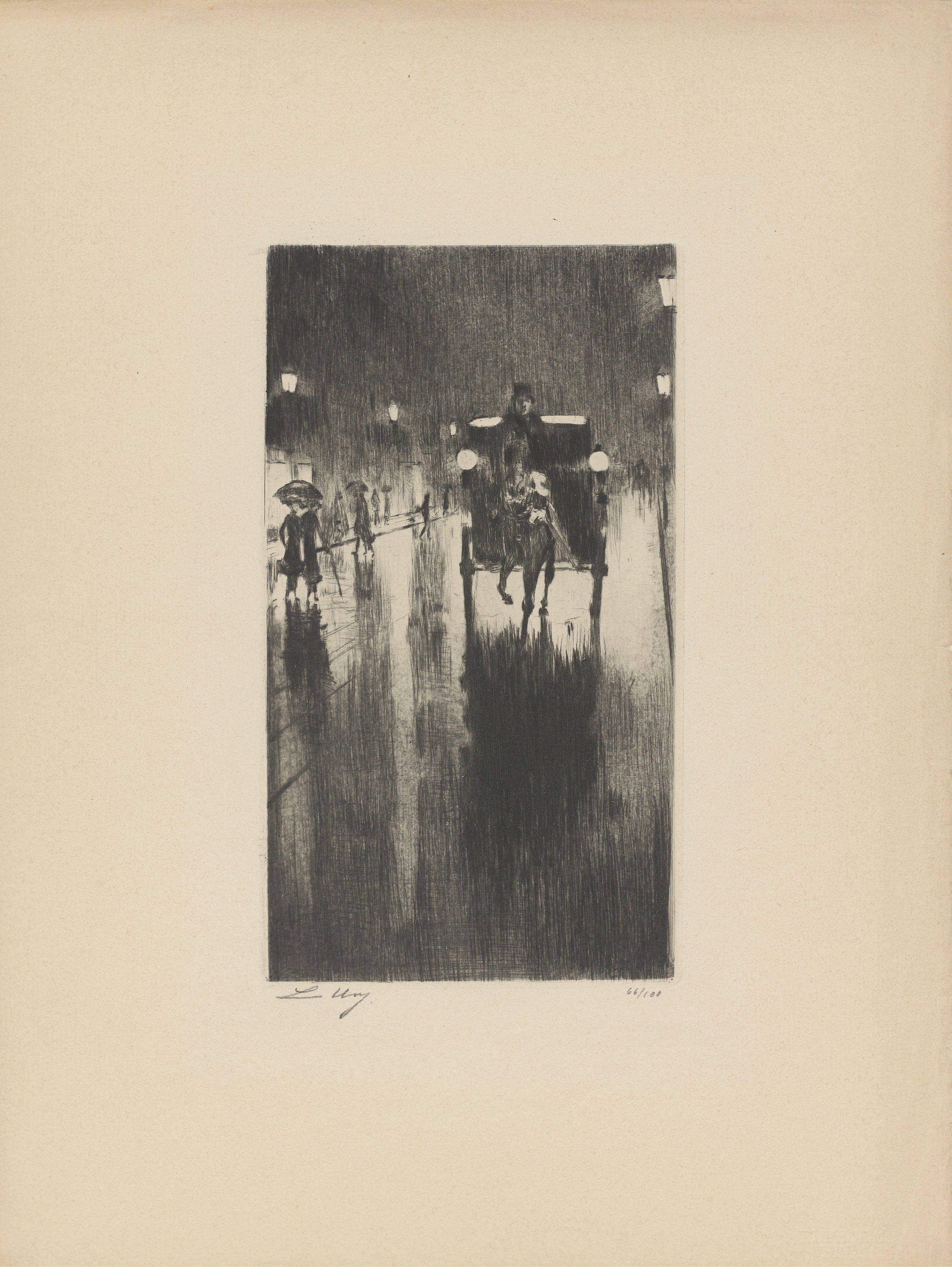 This picture shows the following artwork: Lesser Ury. ”Berliner Impressionen”. 1924.