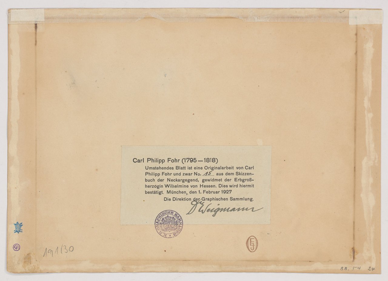 This picture shows the following artwork: Carl Philipp Fohr. ”Ulrich I. bringt das Haupt des Sultans ins Lager”. 1813/14.