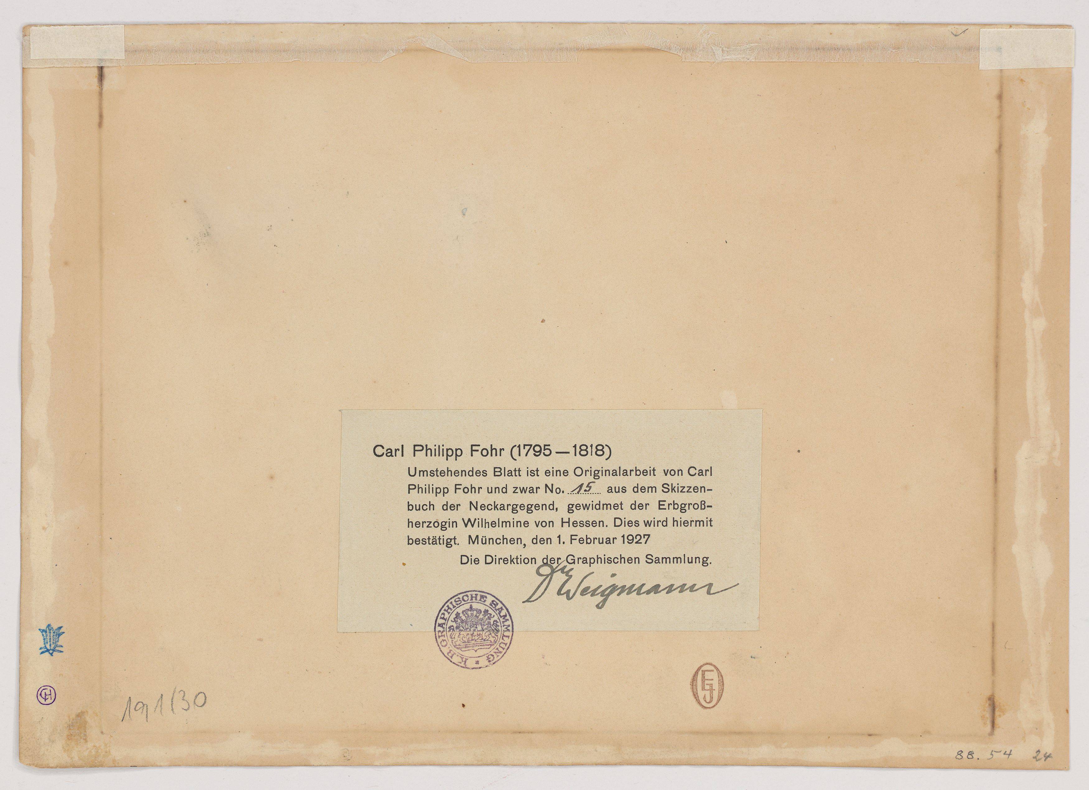 This picture shows the following artwork: Carl Philipp Fohr. ”Ulrich I. bringt das Haupt des Sultans ins Lager”. 1813/14.