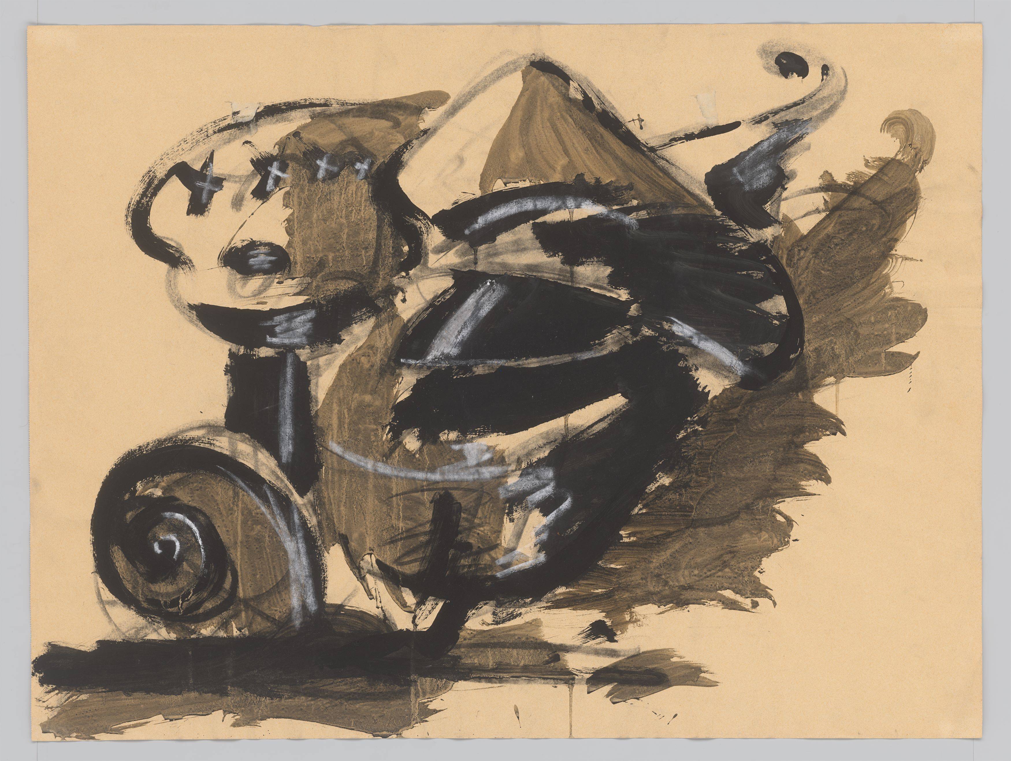 This picture shows the following artwork: Markus Lüpertz. Arrangement for a hat. 1973.