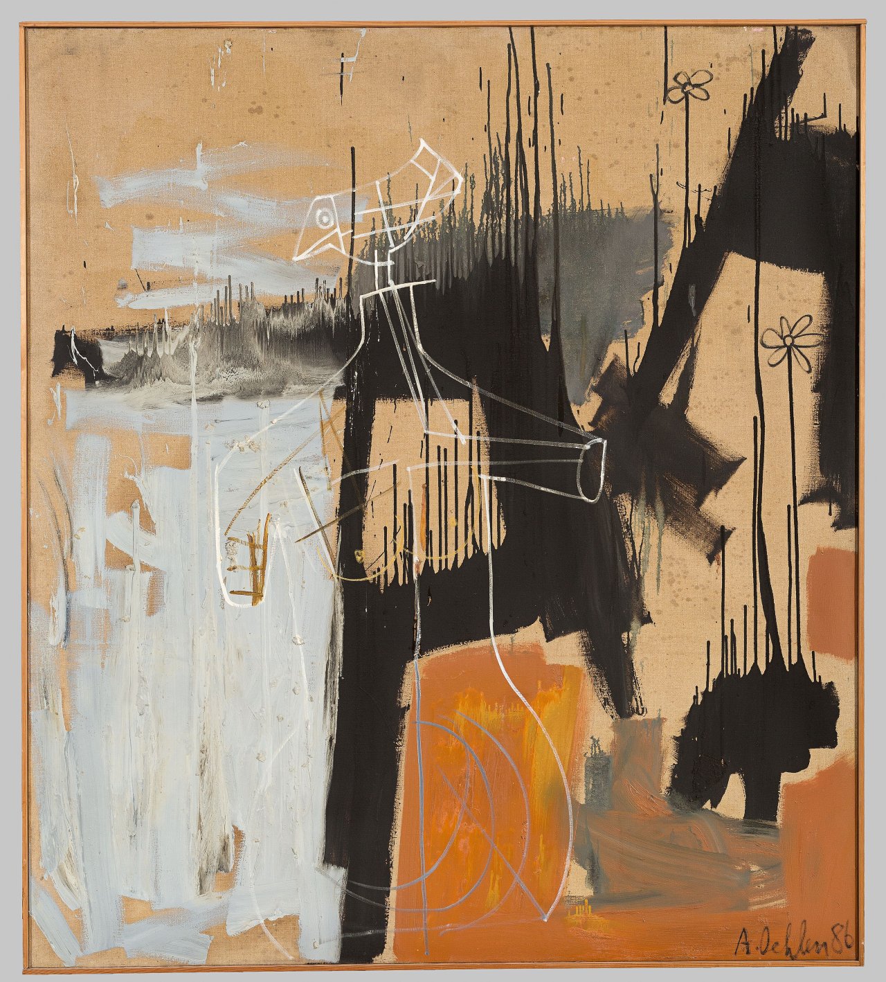 Auf diesem Bild ist das folgende Kunstwerk zu sehen: Albert Oehlen. Ohne Titel. 1986.