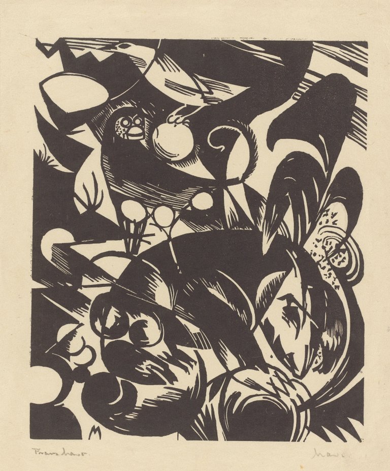 This picture shows the following artwork: Franz Marc. ”Schöpfungsgeschichte I”. 1914.