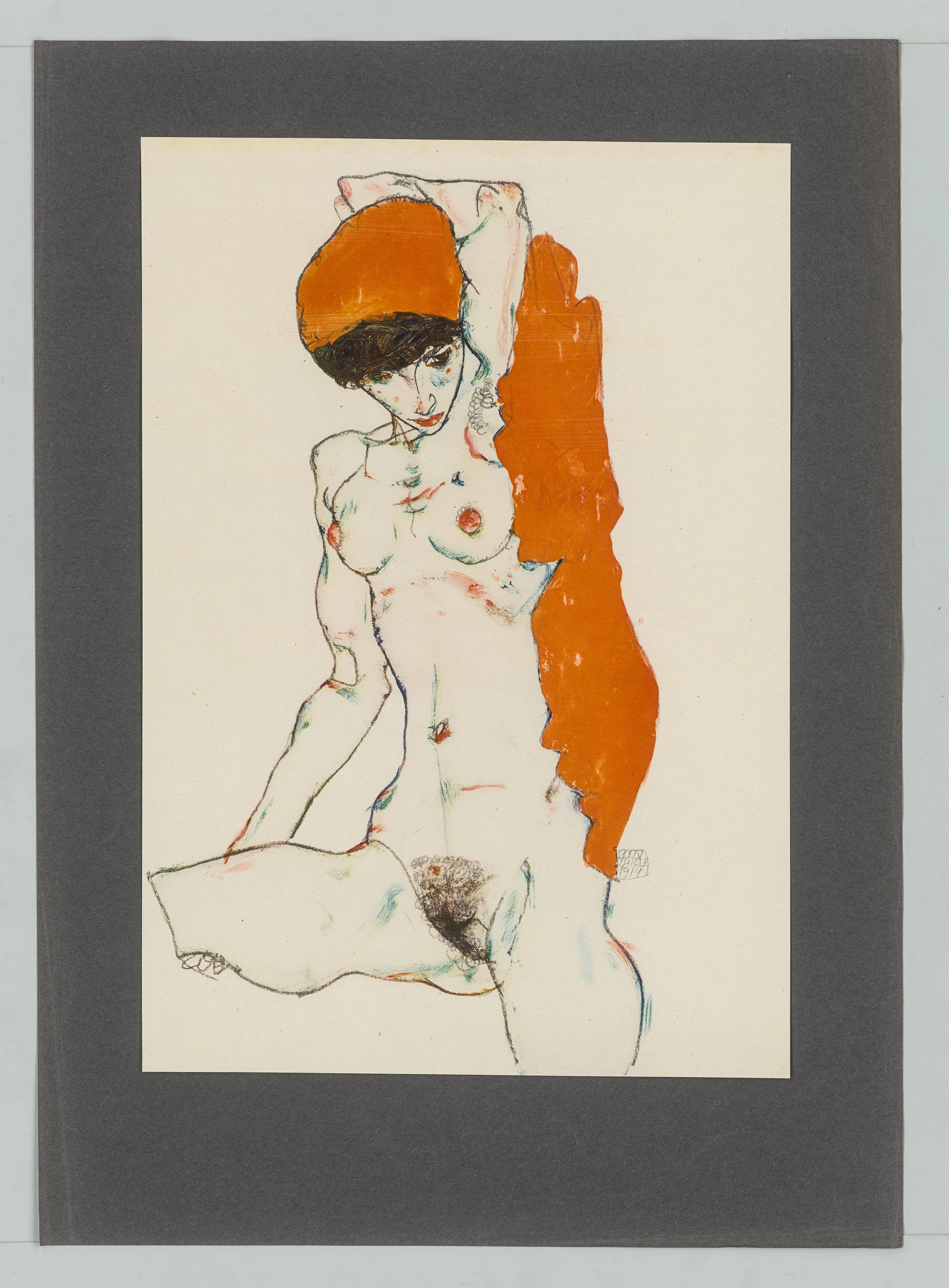 Auf diesem Bild ist das folgende Kunstwerk zu sehen: Egon Schiele. Handzeichnungen. 1910-18/20.