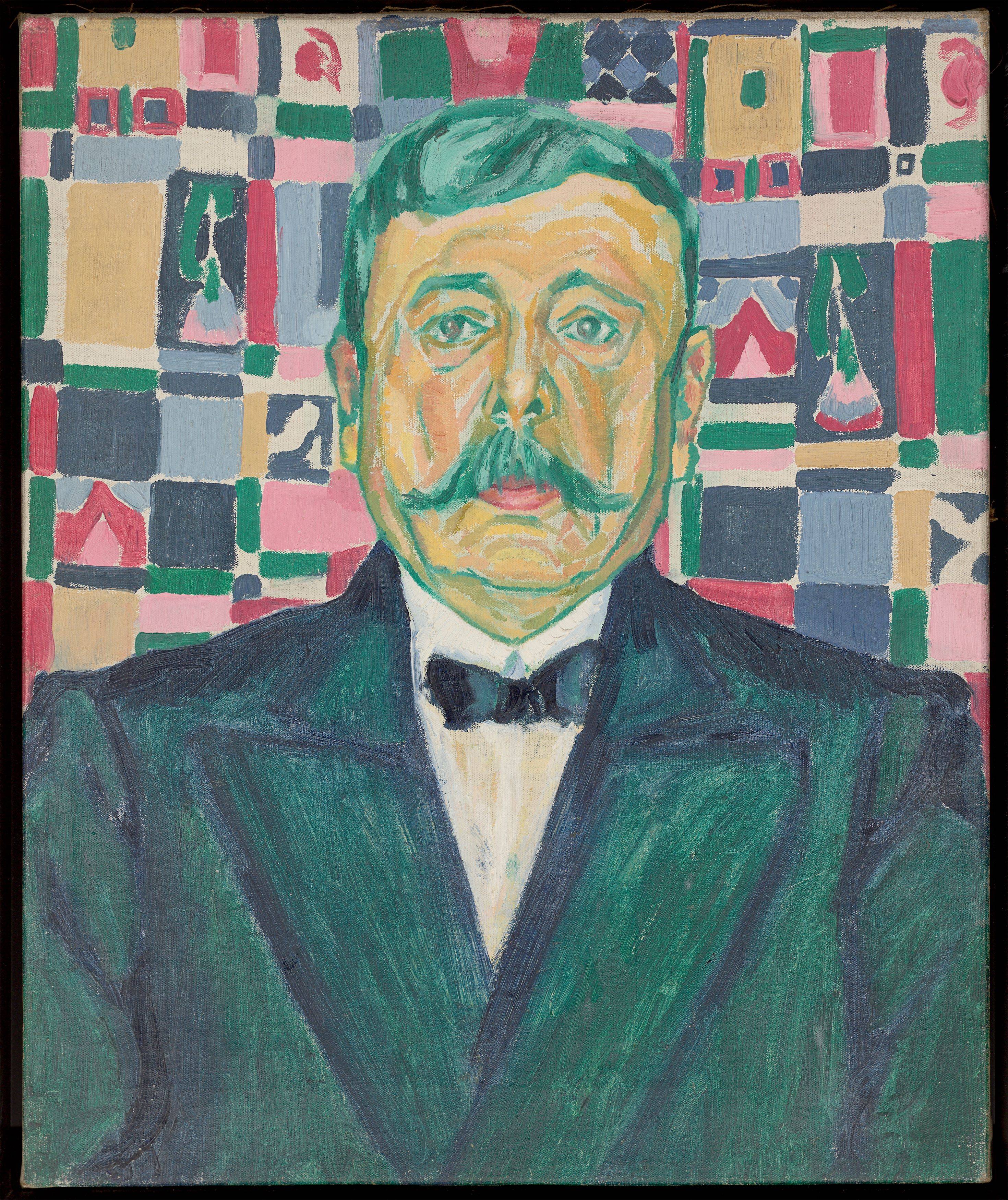 This picture shows the following artwork: Heinrich Maria Davringhausen. ”Porträt eines Mannes”. 1912.