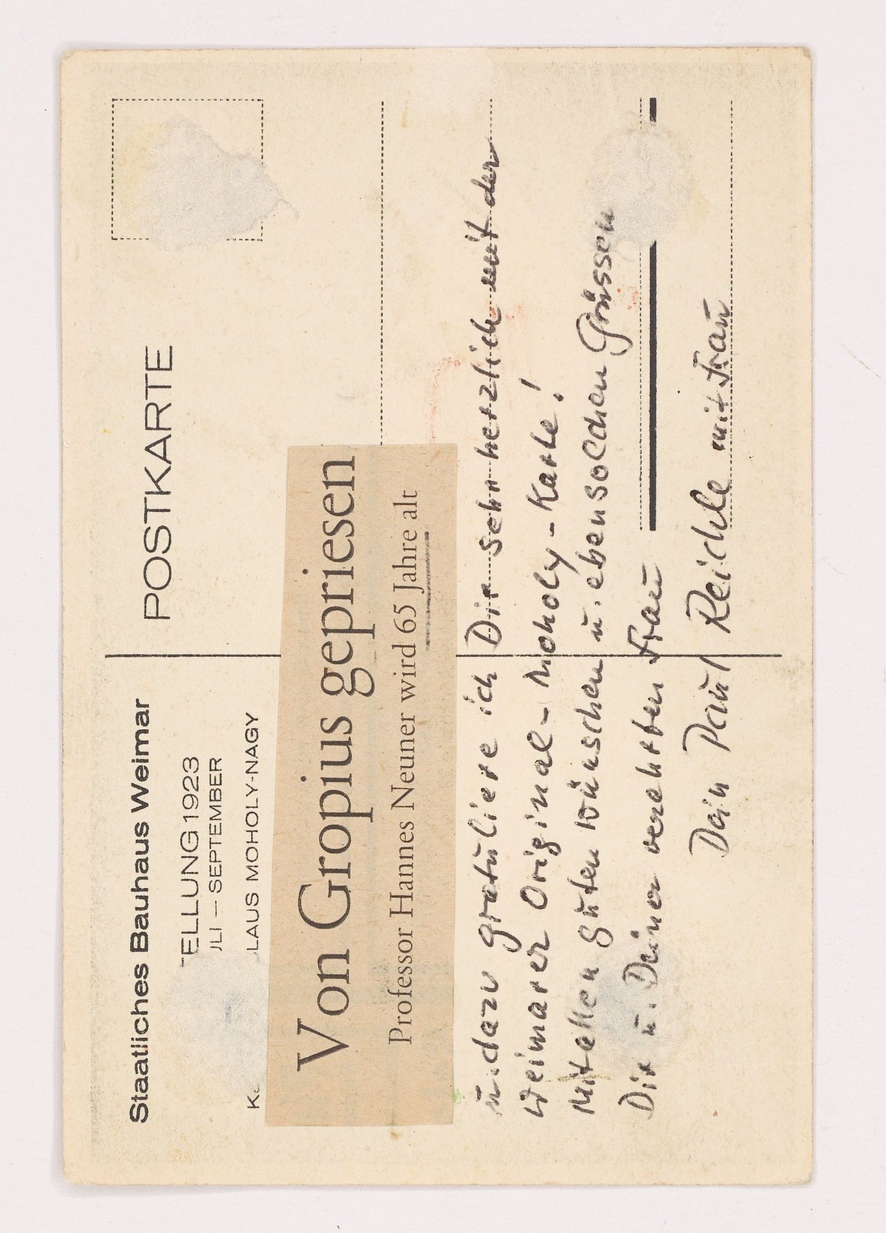 This picture shows the following artwork: László Moholy-Nagy. ”1923 VII – IX Bauhaus Ausstellung Weimar”. 1923.