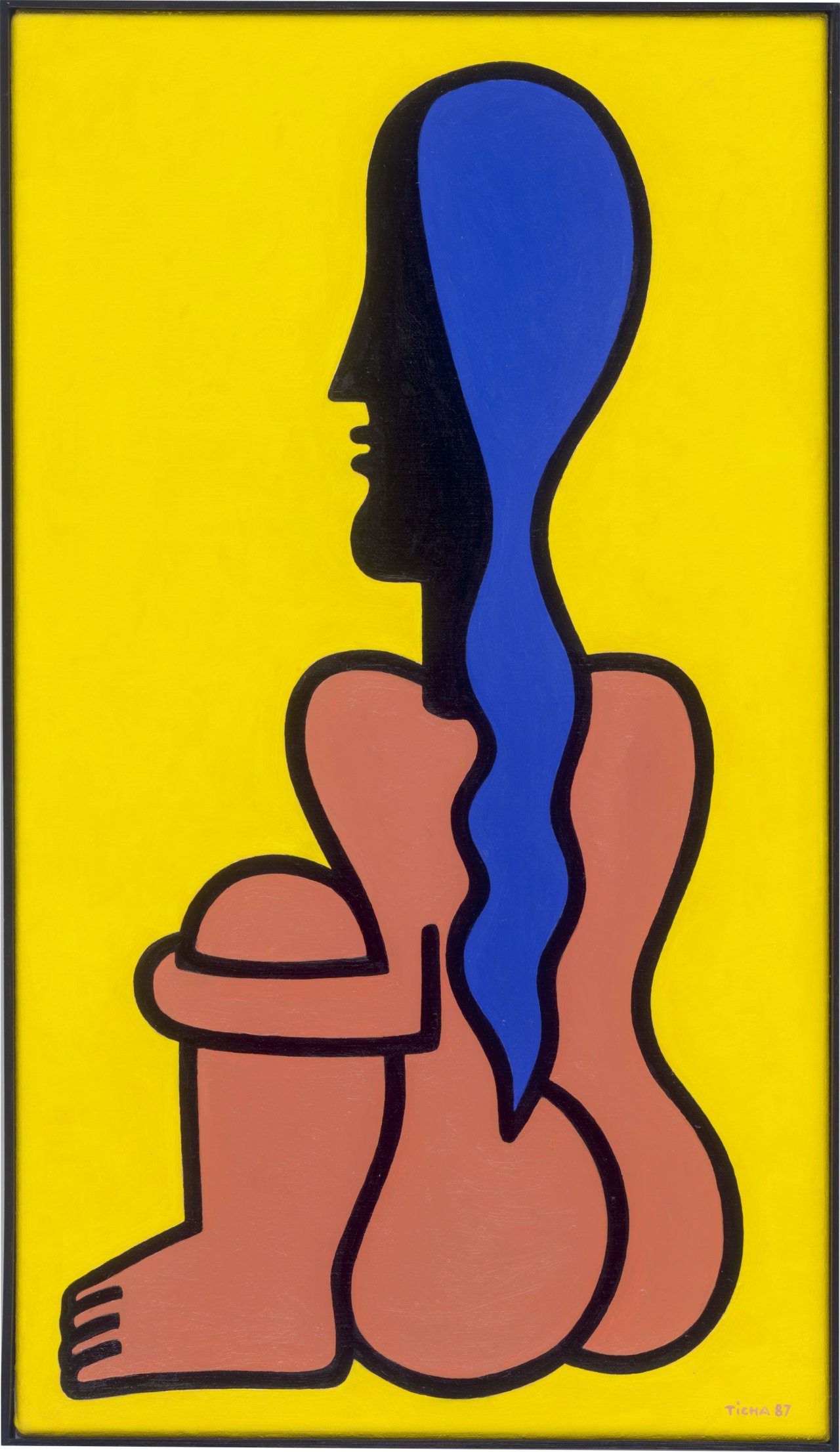 Auf diesem Bild ist das folgende Kunstwerk zu sehen: Hans Ticha. „Hockende“. 1987.