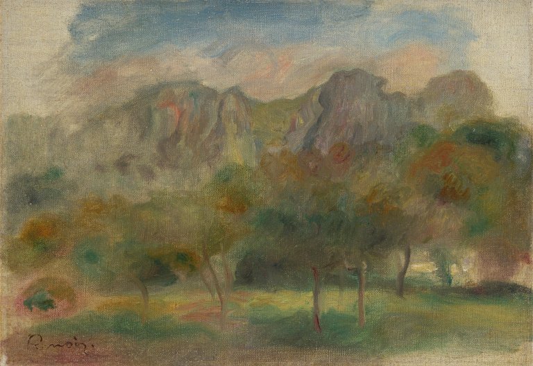 This picture shows the following artwork: Auguste Renoir. ”Le Baou de Saint Jeannet - Fragment”. Circa 1902.