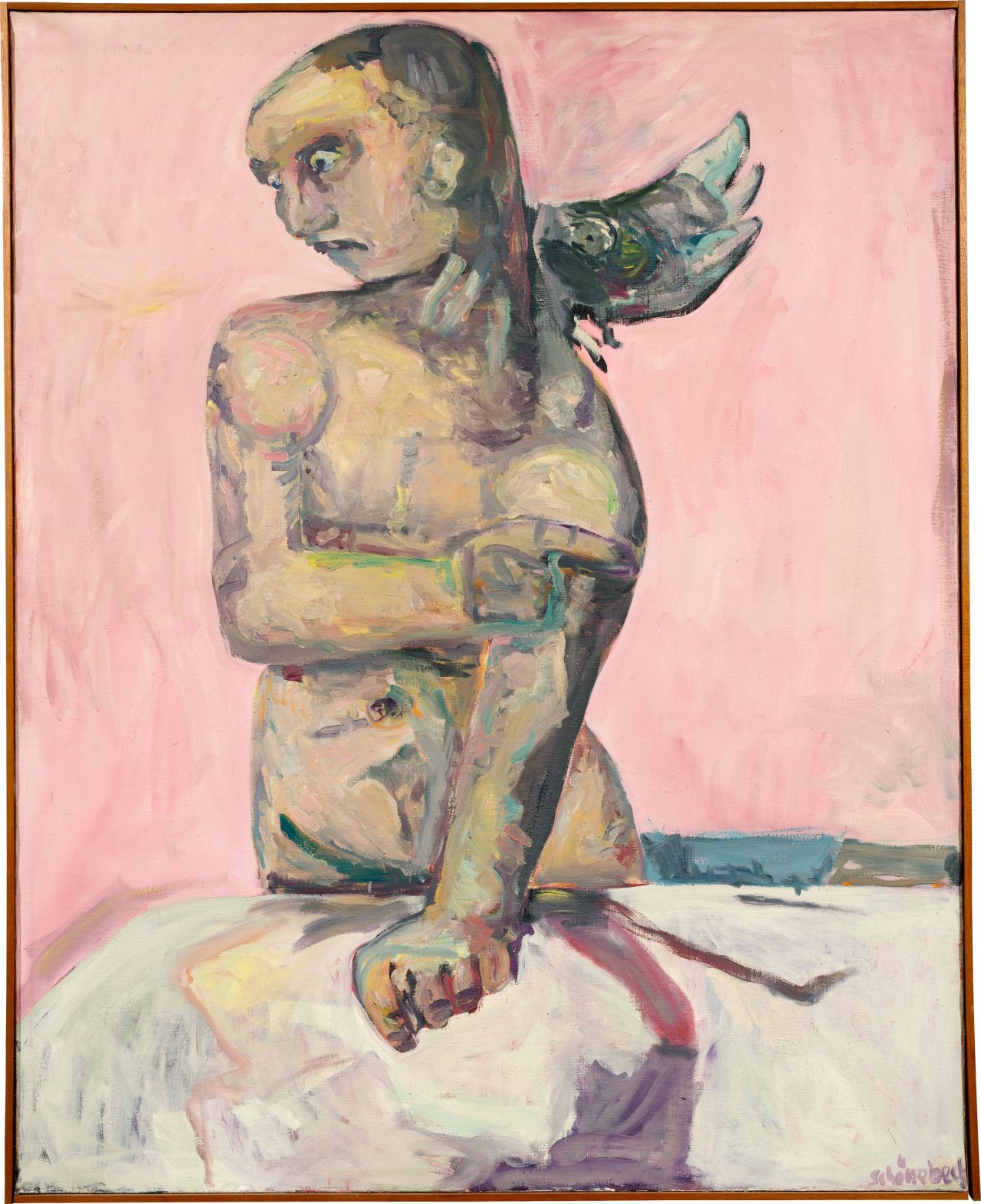 This picture shows the following artwork: Eugen Schönebeck. ”Figur mit Vogel I”. 1963/64.