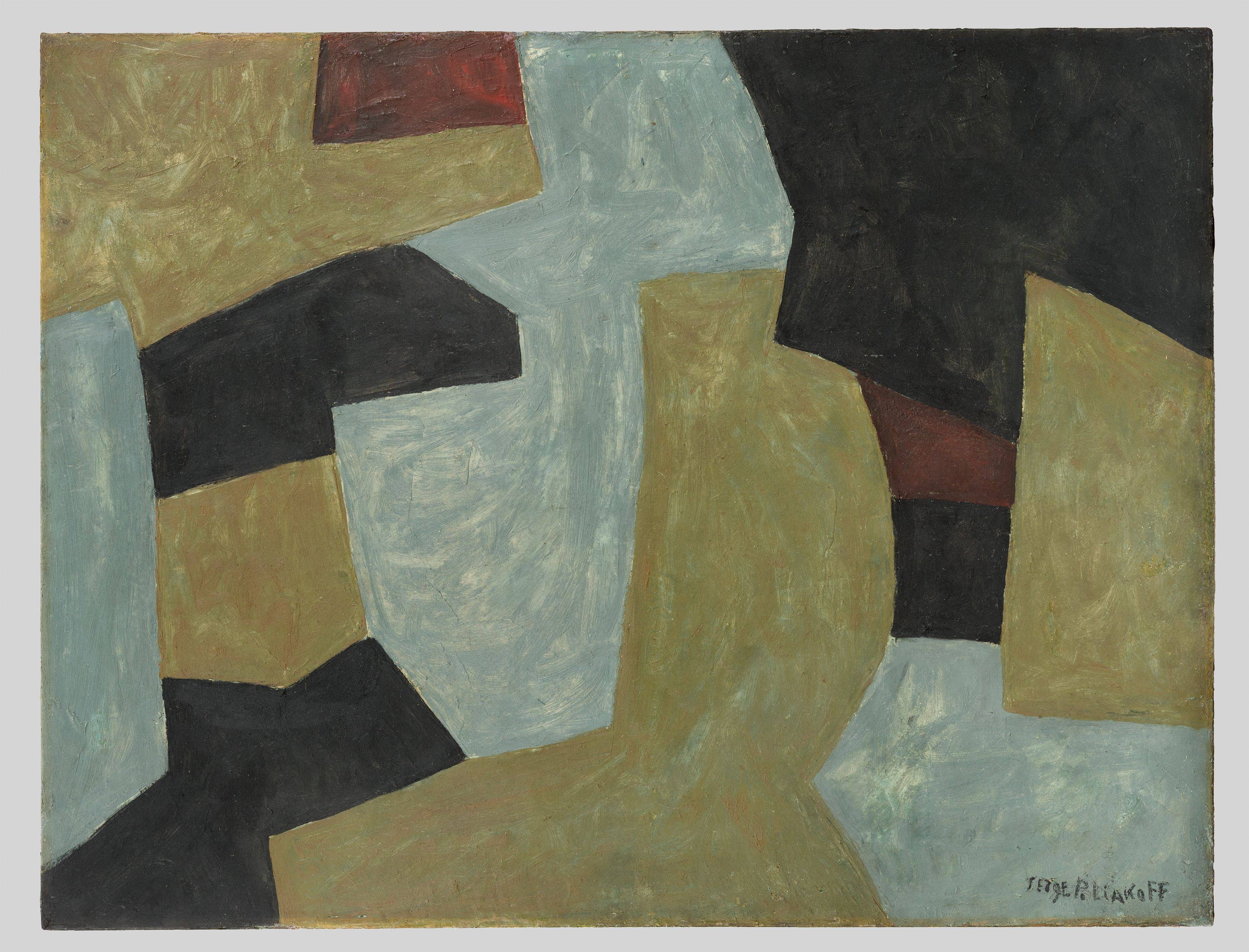 Auf diesem Bild ist das folgende Kunstwerk zu sehen: Serge Poliakoff. „Composition abstraite“. 1962.