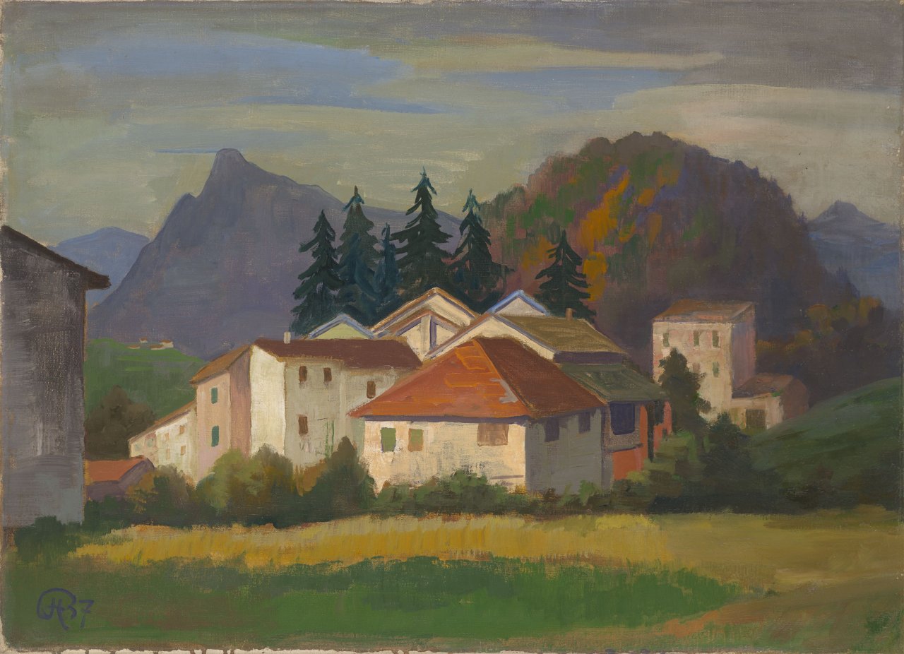 This picture shows the following artwork: Karl Hofer. ”Tessiner Landschaft bei Cortivallo”. 1937.