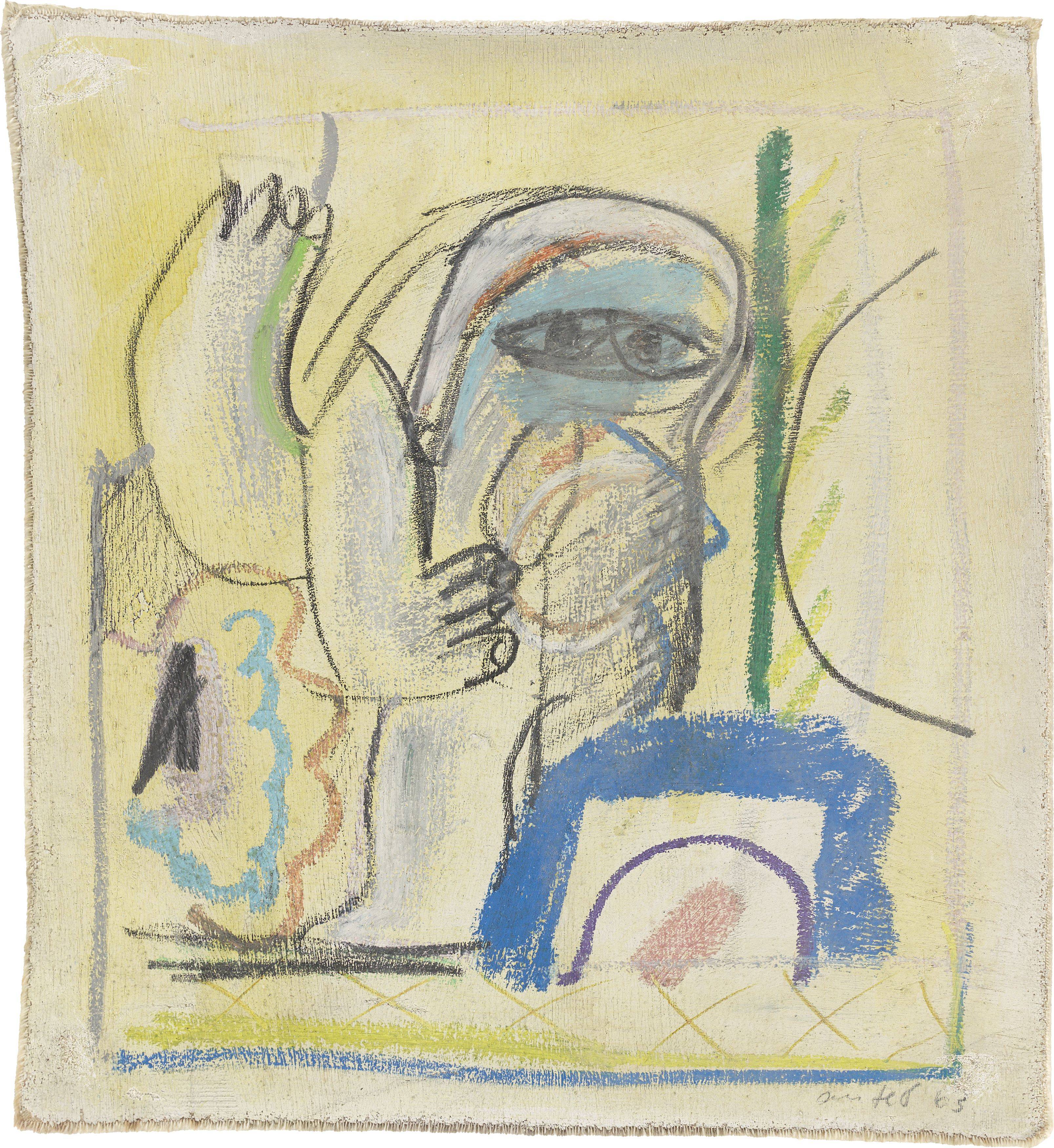 Auf diesem Bild ist das folgende Kunstwerk zu sehen: Horst Antes. Ohne Titel. 1963.