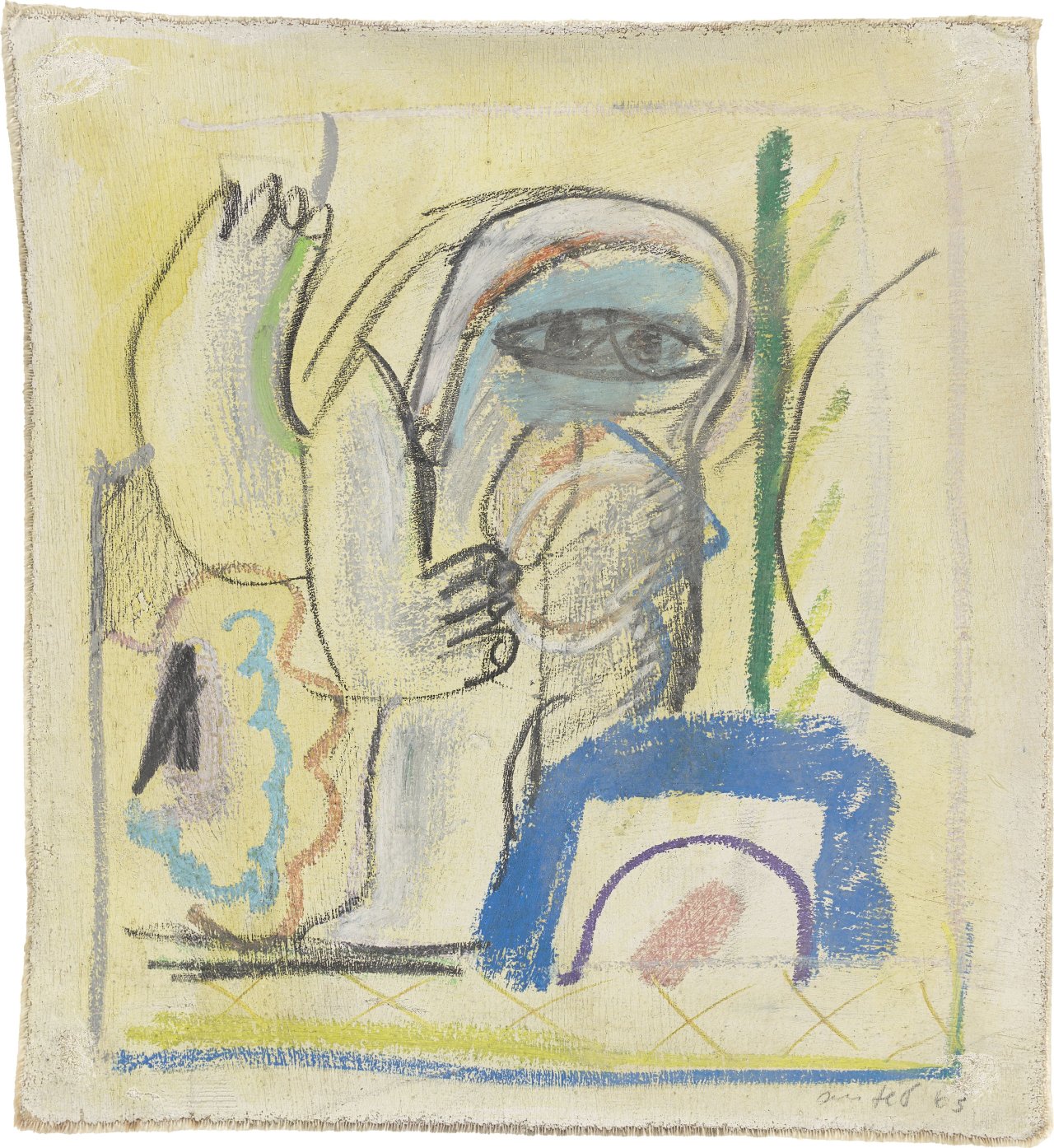 Auf diesem Bild ist das folgende Kunstwerk zu sehen: Horst Antes. Ohne Titel. 1963.