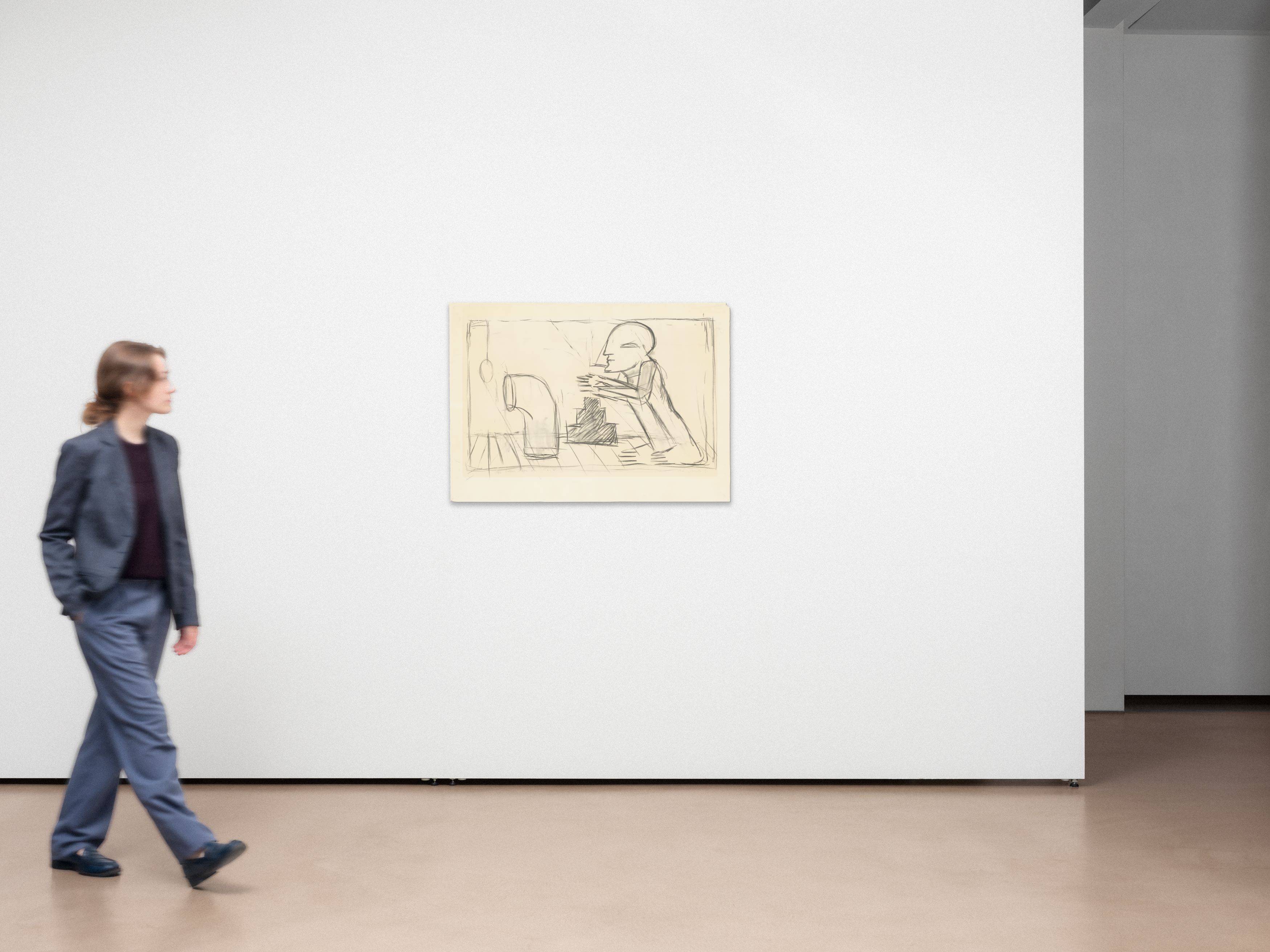 Auf diesem Bild ist das folgende Kunstwerk zu sehen: Horst Antes. „Das Ei des Piero della Francesca“. 1974/75.