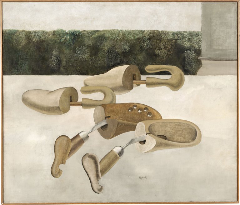 This picture shows the following artwork: Konrad Klapheck. „Doppelhochzeit“. 1956.