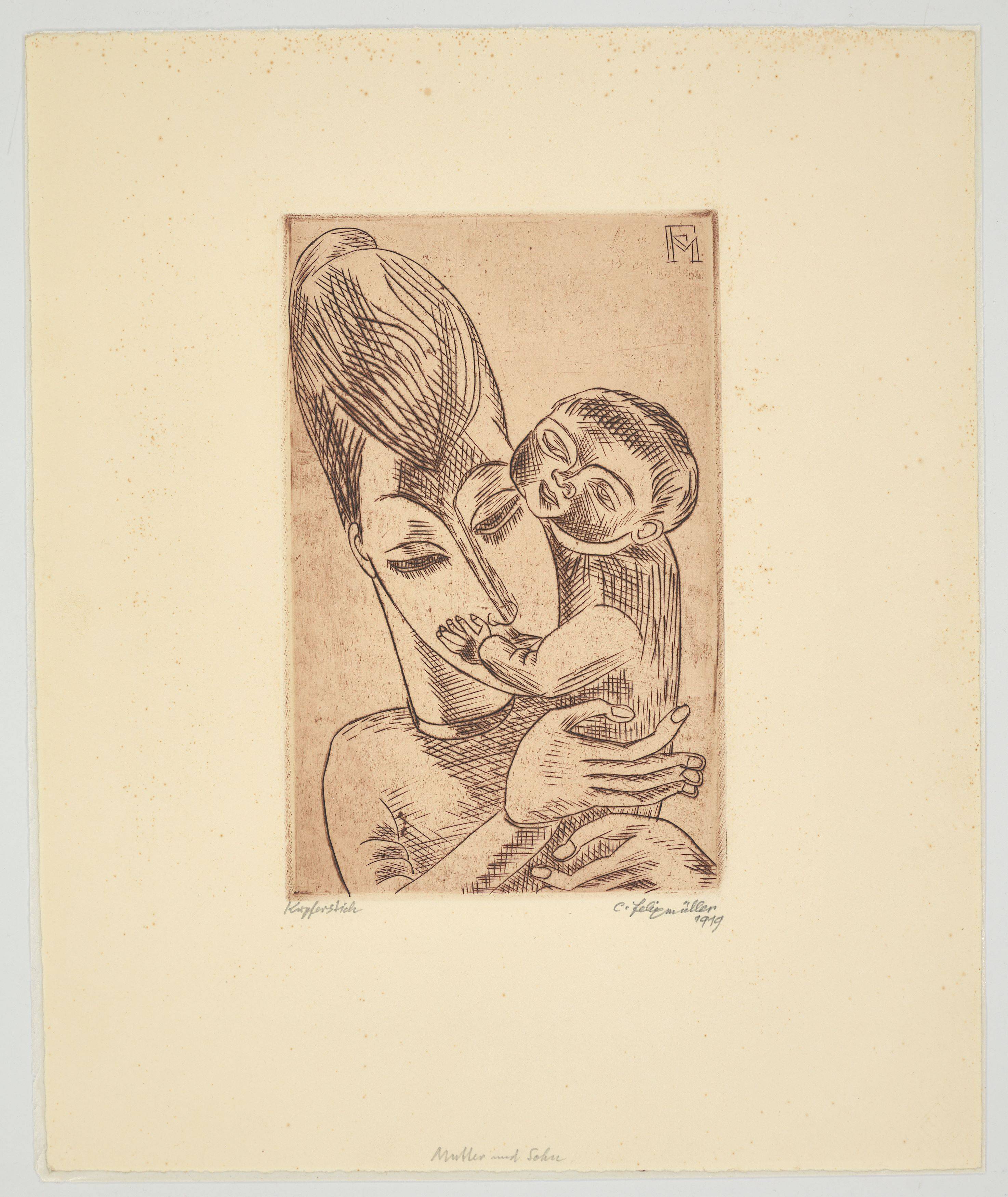 This picture shows the following artwork: Conrad Felixmüller. ”Der Sohn (Meine Frau und mein Sohn)”. 1919/after 1945.
