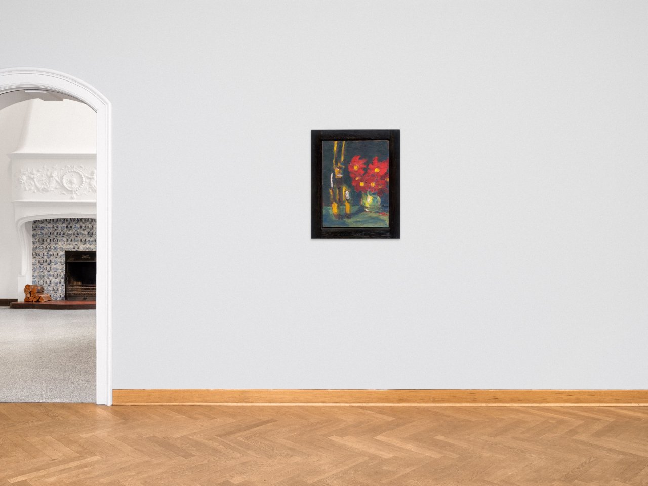 This picture shows the following artwork: Emil Nolde. ”Kopfjäger und Georginen”. 1920.