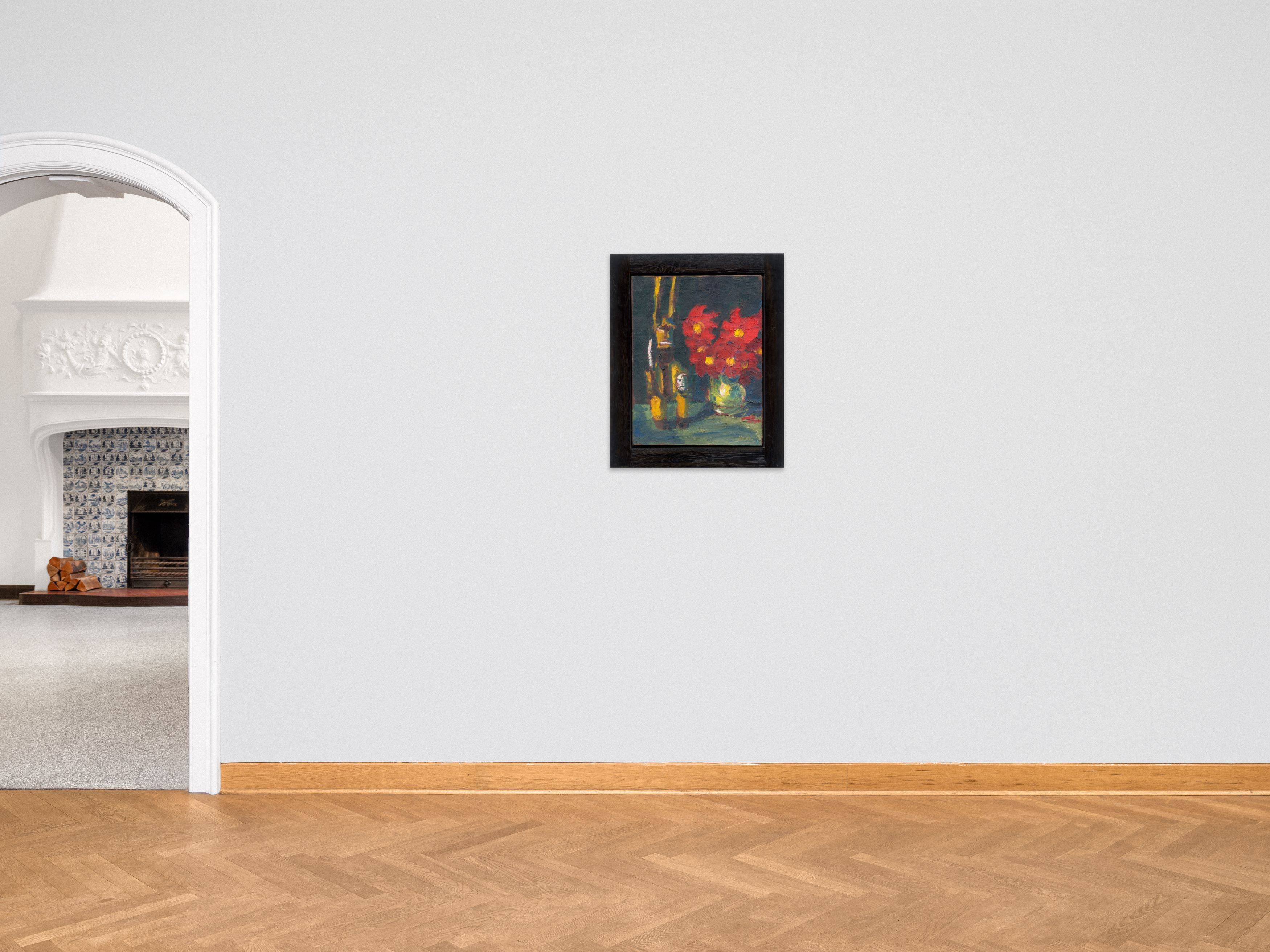 This picture shows the following artwork: Emil Nolde. ”Kopfjäger und Georginen”. 1920.