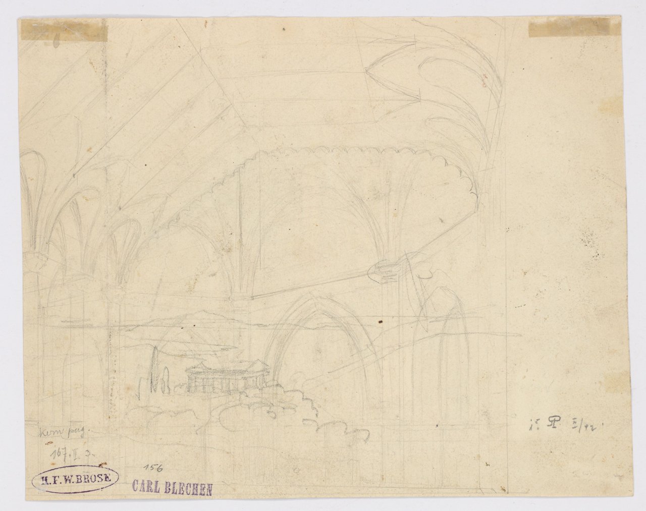 This picture shows the following artwork: Carl Blechen. ”Gotische Kirchenruine im Walde”. 1820er-Jahre.