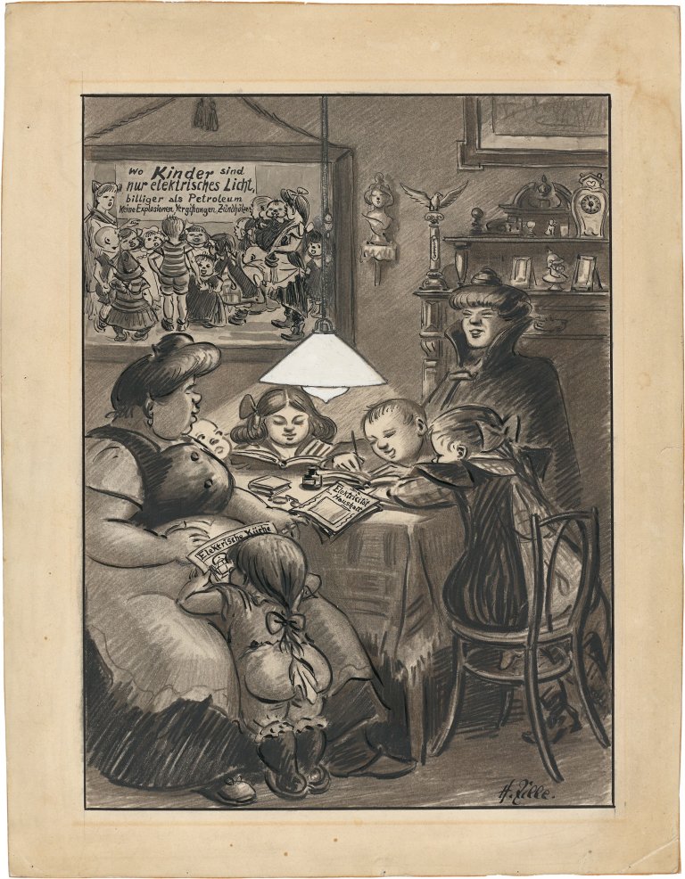 This picture shows the following artwork: Heinrich Zille. Electric light. Circa 1911/12.