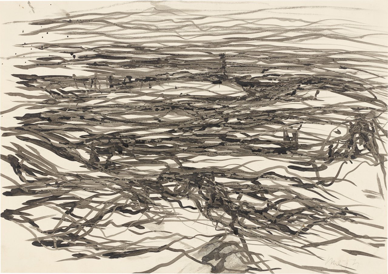 Auf diesem Bild ist das folgende Kunstwerk zu sehen: Max Uhlig. „Strand bei Niemeyer“. 1971.