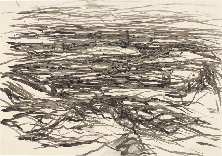 Auf diesem Bild ist das folgende Kunstwerk zu sehen: Max Uhlig. „Strand bei Niemeyer“. 1971.