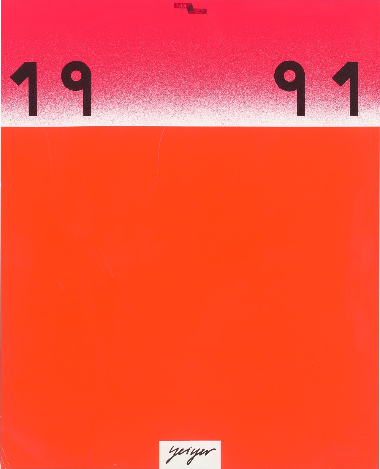 Auf diesem Bild ist das folgende Kunstwerk zu sehen: Rupprecht Geiger. „Kalender 1991“. 1990.